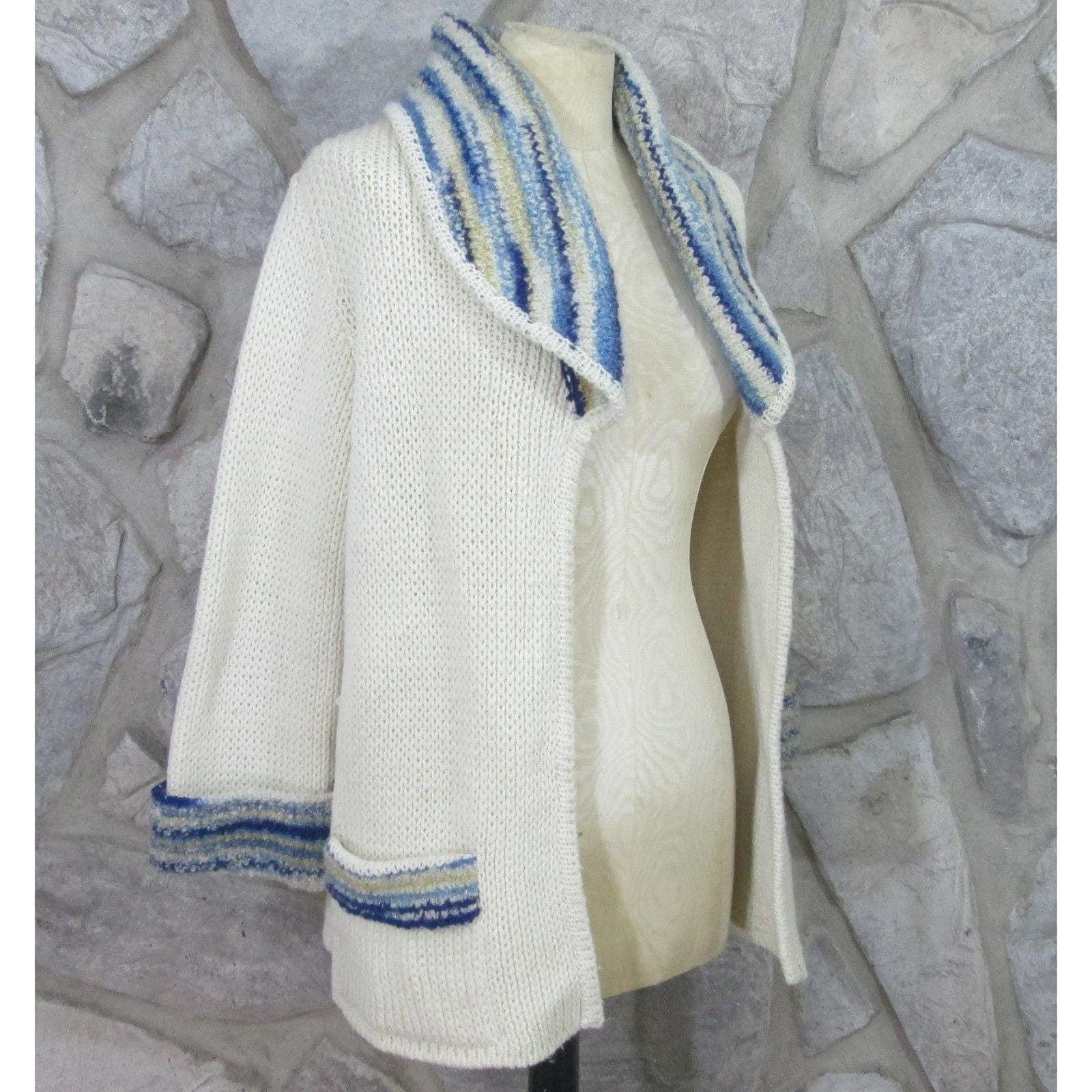 Vintage 1960's Irish Wool Knit Sweater Cardigan