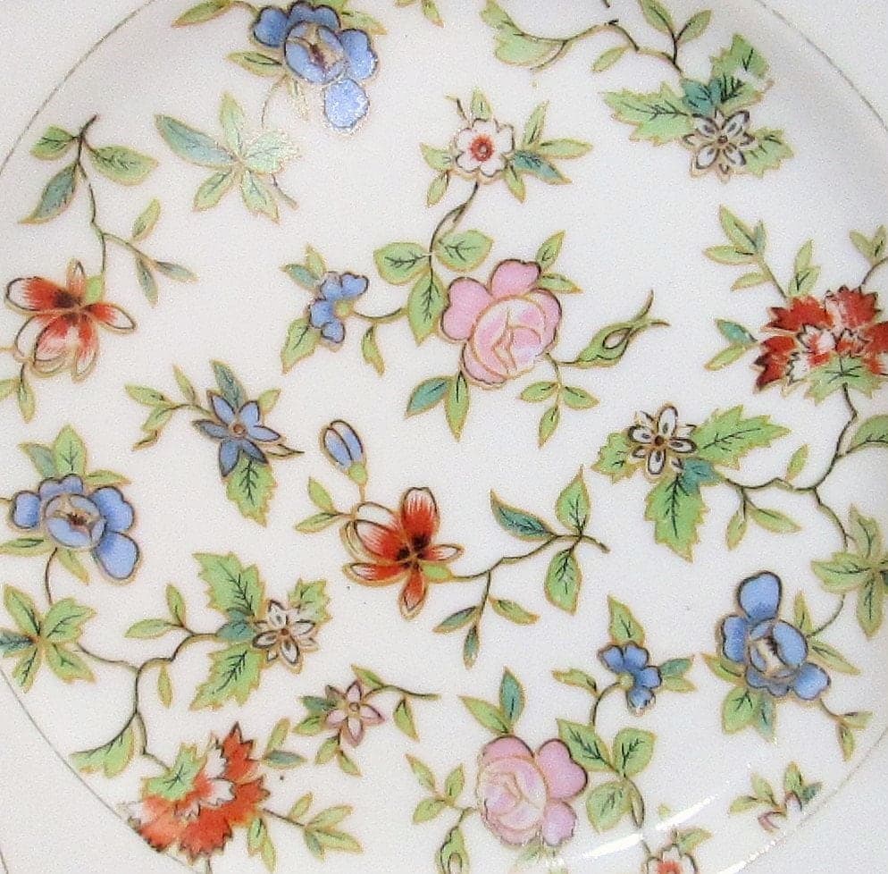 Vintage Reticulated Floral Enamel Japanese Plate - Thumbnail 2
