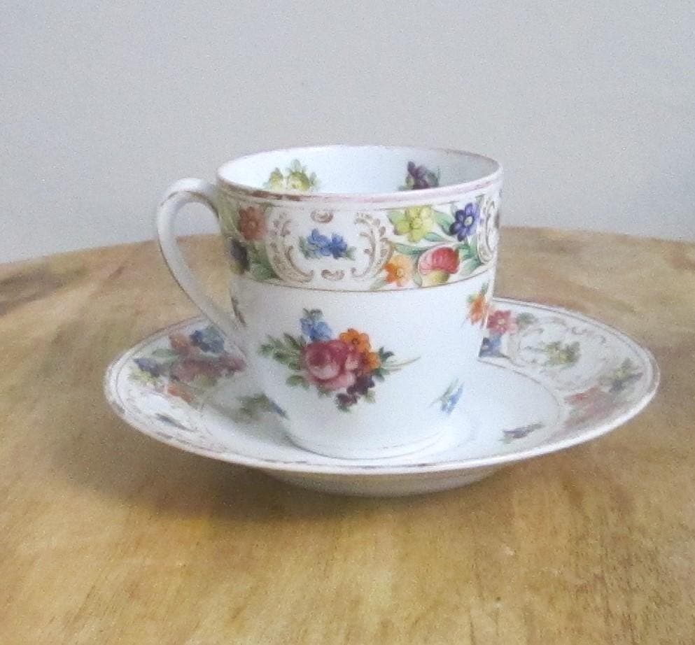 Vintage Dresden Cup and Saucer - Thumbnail 2