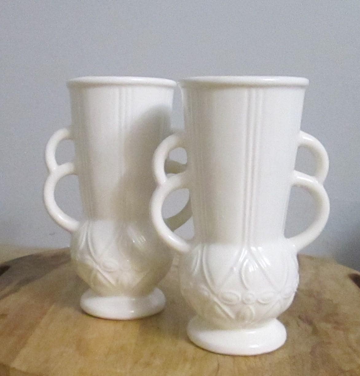 Pair of Vintage Arts & Crafts Look Japanese Vases