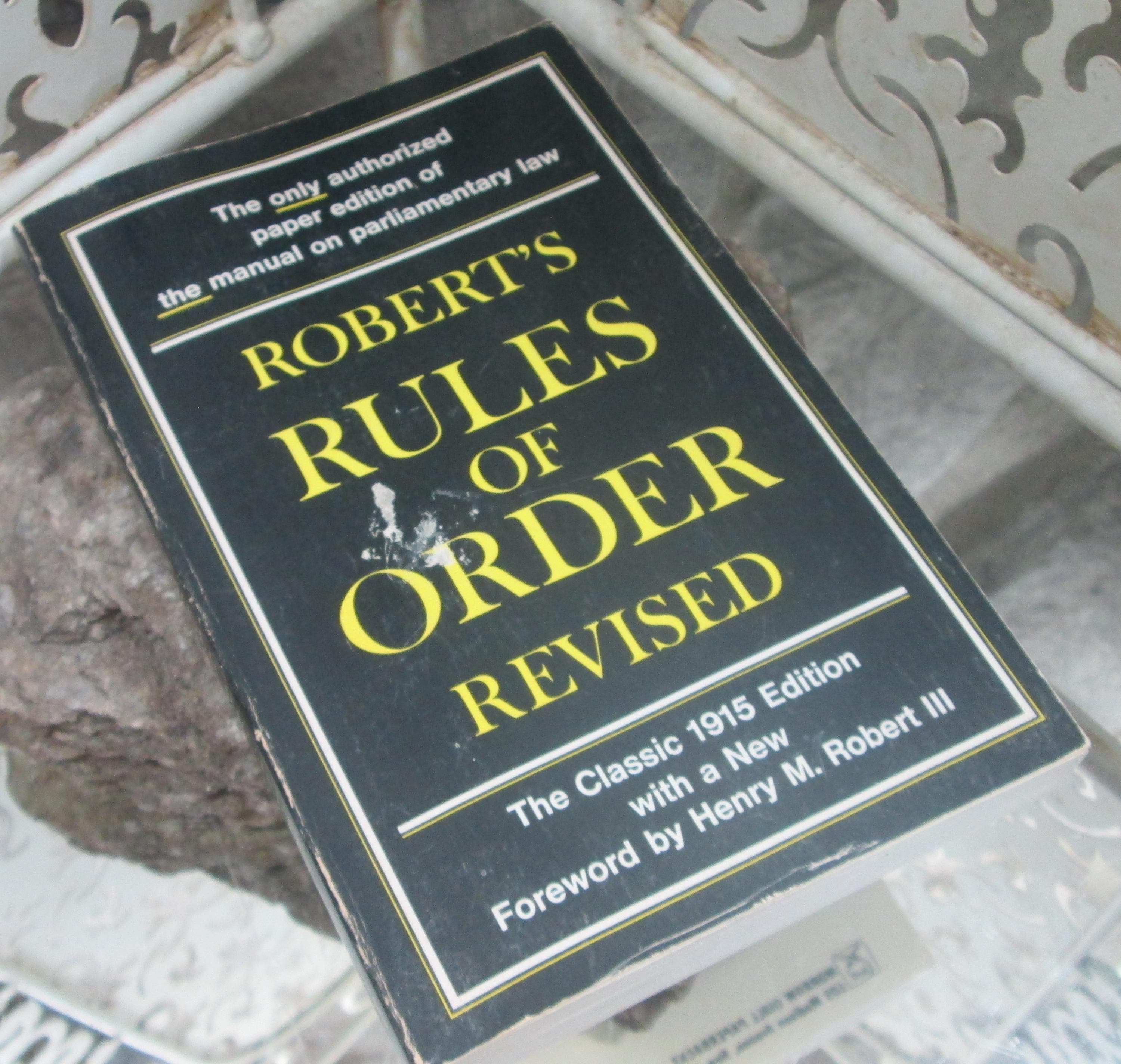 Robert's Rules of Order, Revised, 1979, Vintage Book