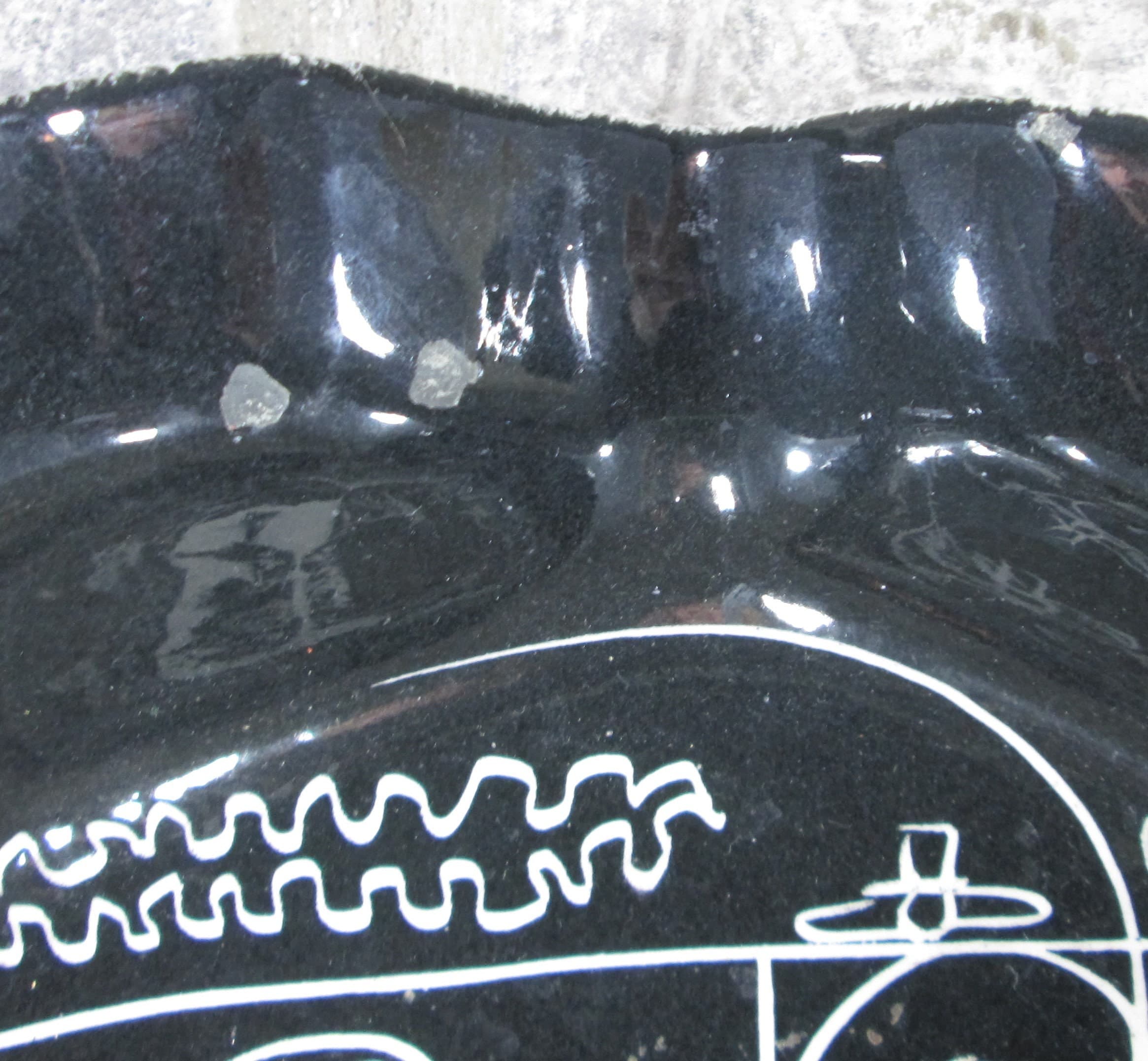 Vintage Jimenez Ceramics California Pottery Bull and Matador Oversized Ashtray - Thumbnail 3