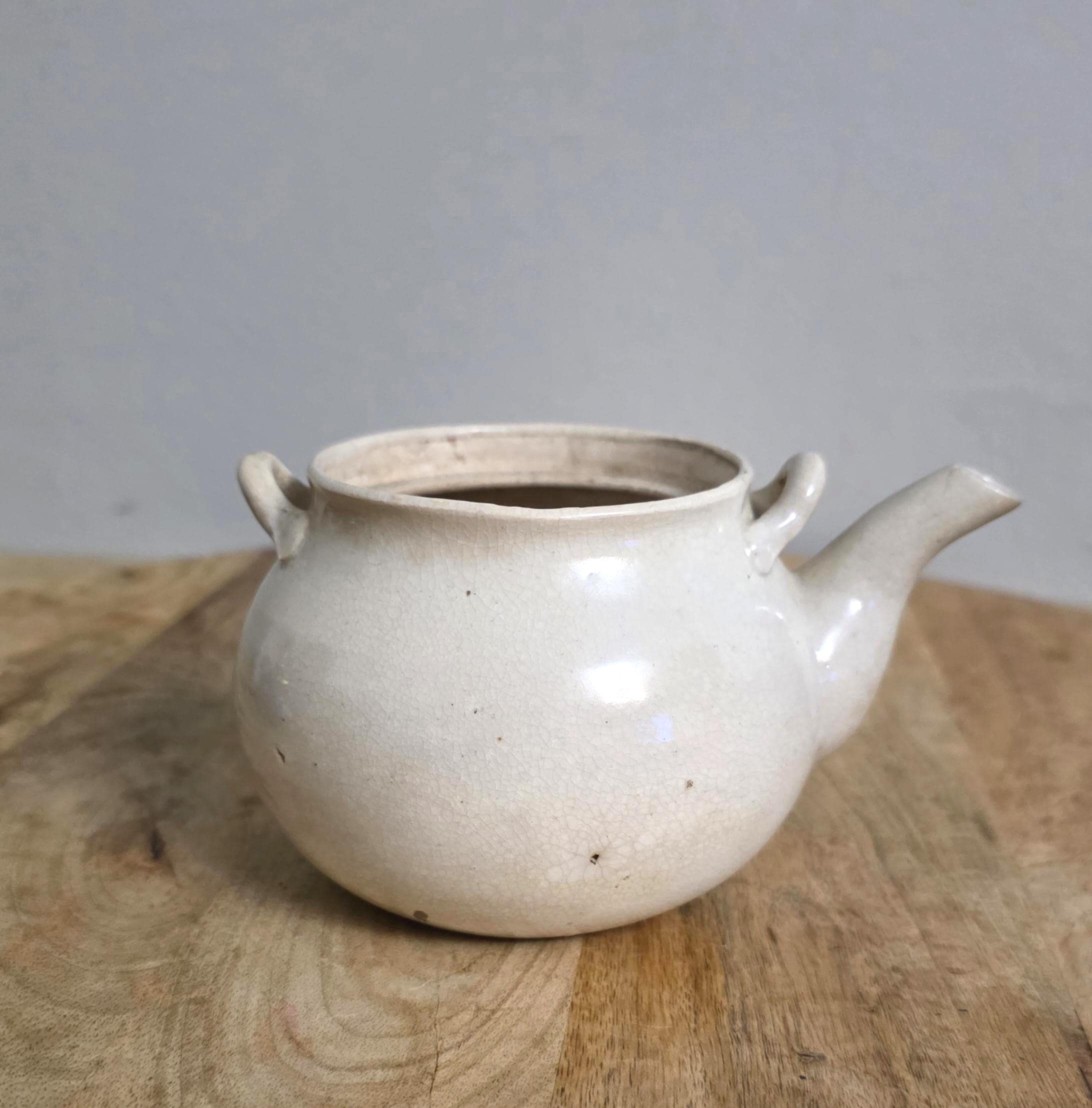Antique Japanese Blue Design Pottery Teapot - Thumbnail 3