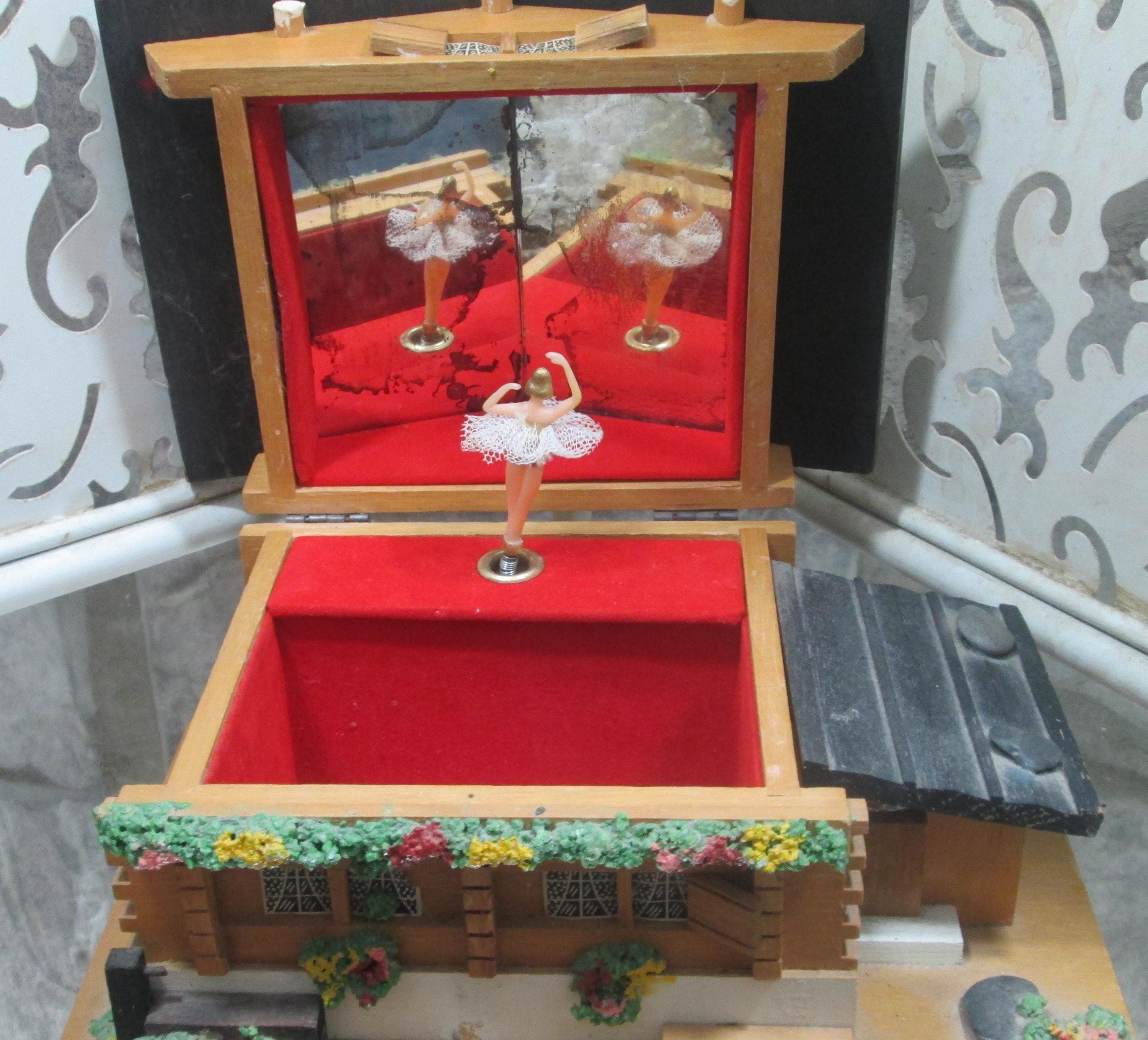 Vintage Austrian Chalet Jewelry and Music Box - Thumbnail 2
