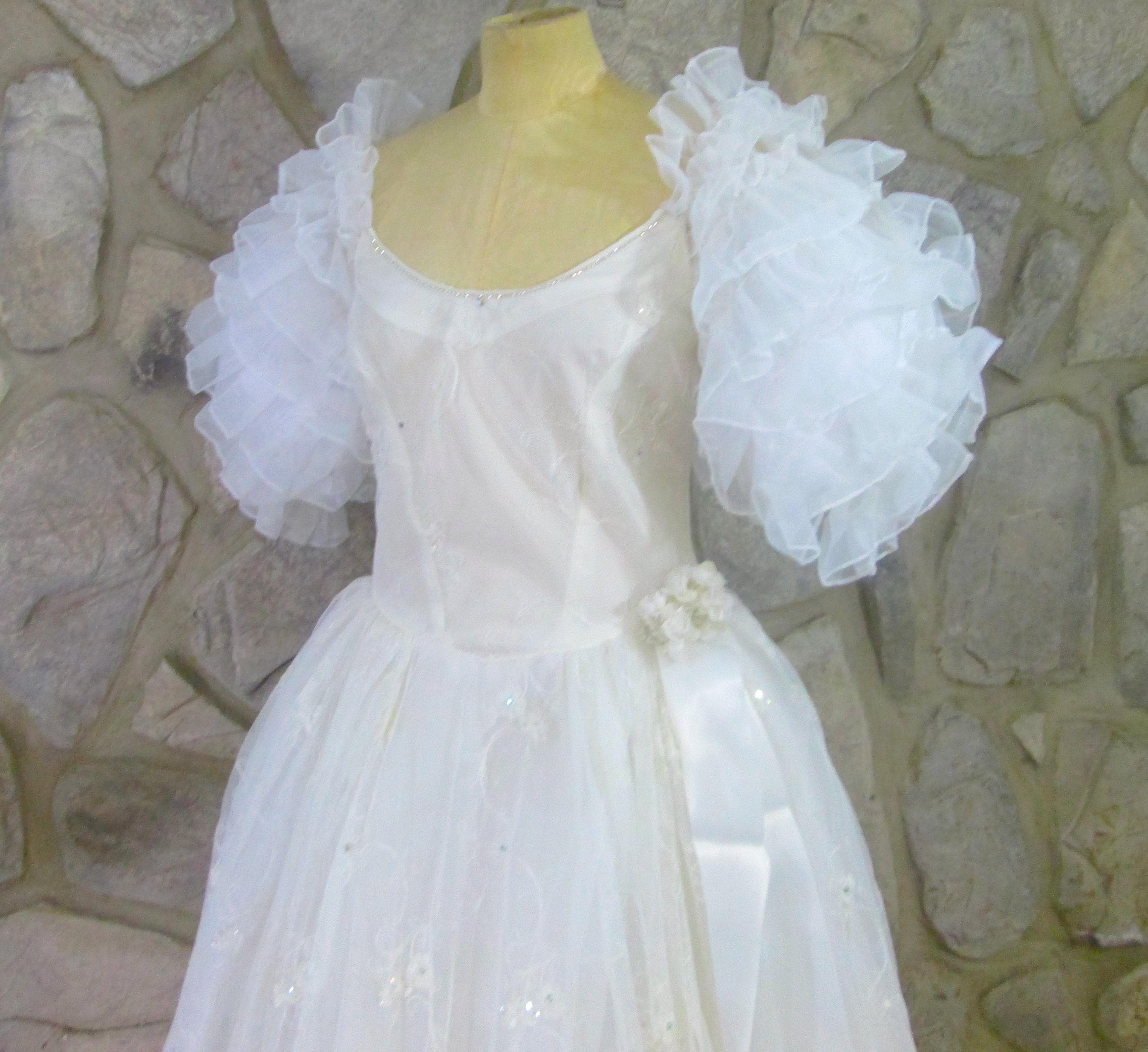 Vintage 80's Ruffled Sleeve Princess Dress