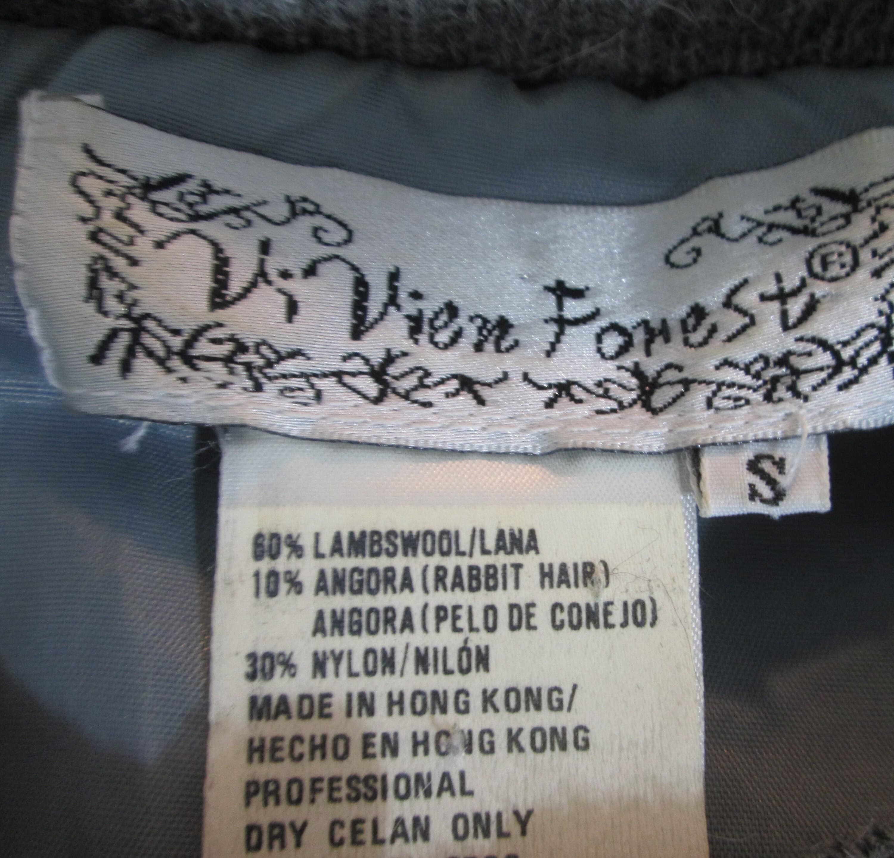 Vintage ViVien Forest Gray Beaded Sweater - Thumbnail 3