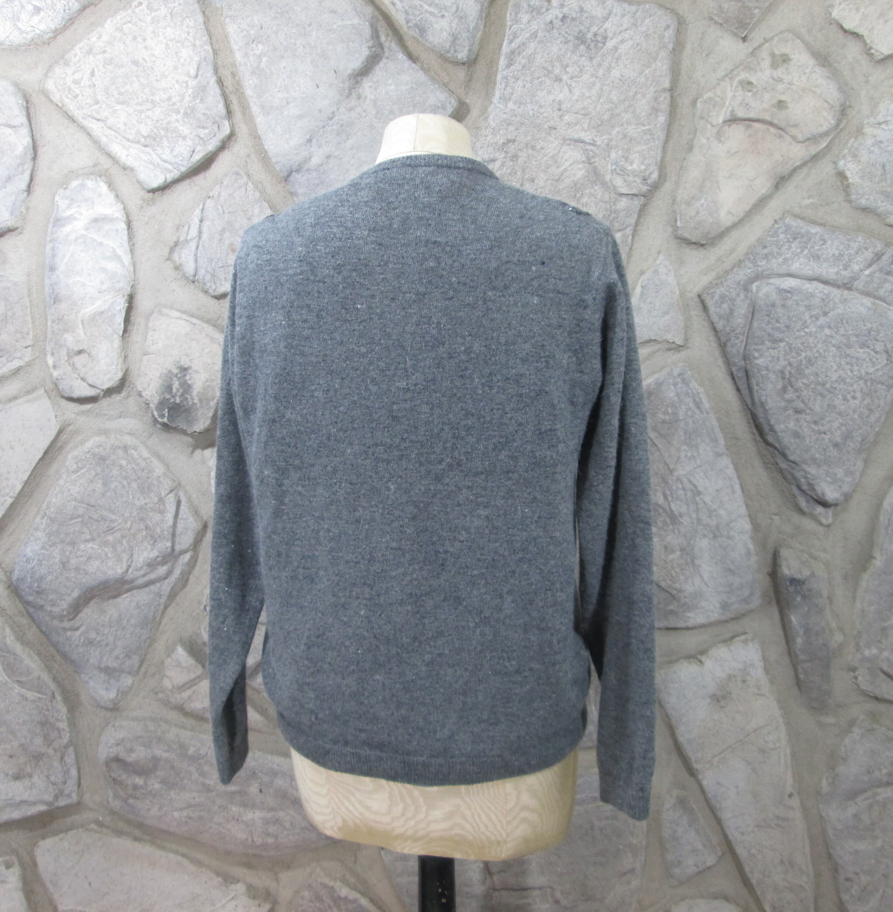 Vintage ViVien Forest Gray Beaded Sweater - Thumbnail 2