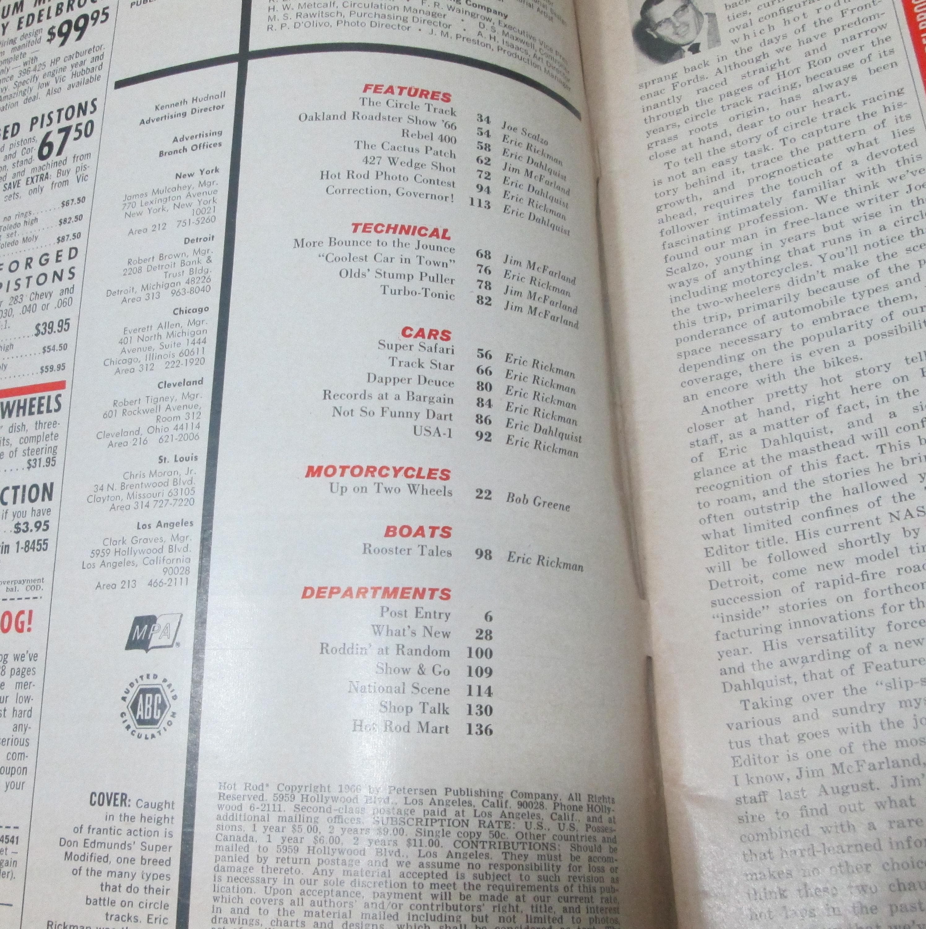 Vintage Hot Rod Magazine July 1966 - Thumbnail 2