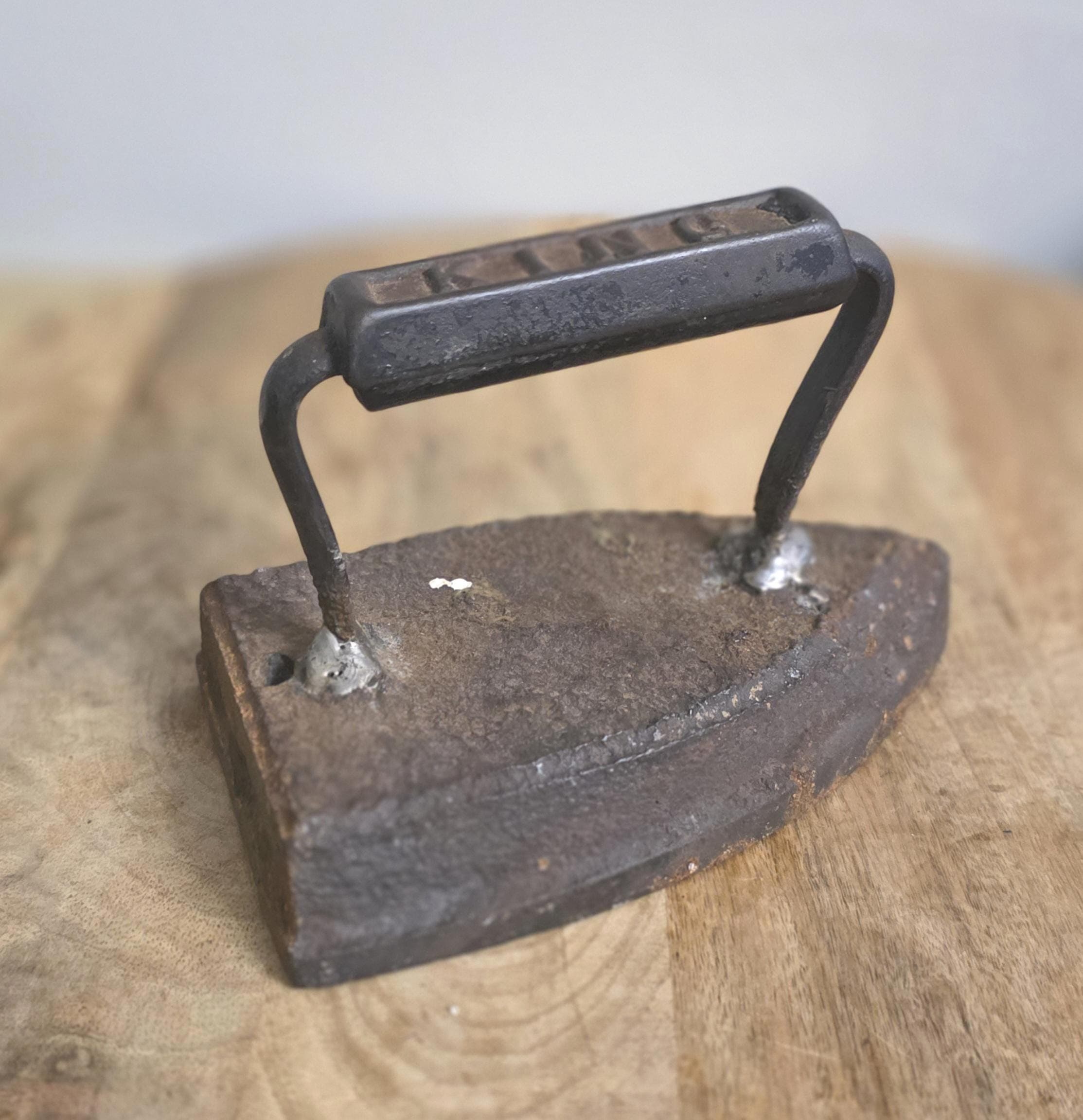 Antique Primitive Farmhouse Decor King Cast Iron Flat Iron