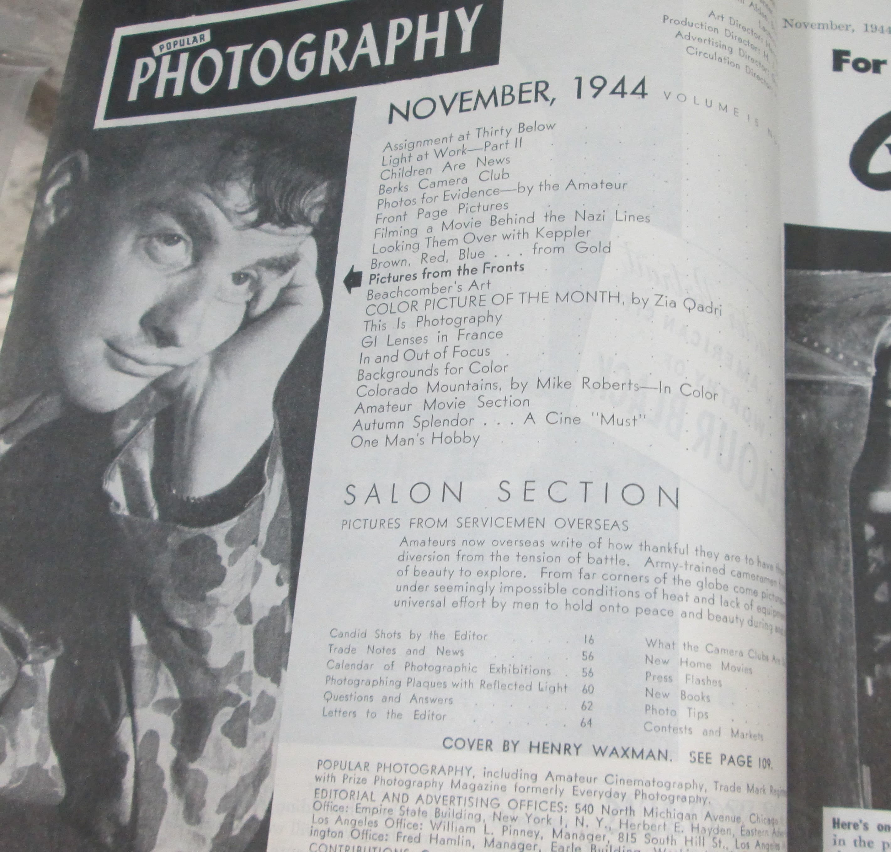 Vintage Popular Photography Magazine November 1944 - Thumbnail 2
