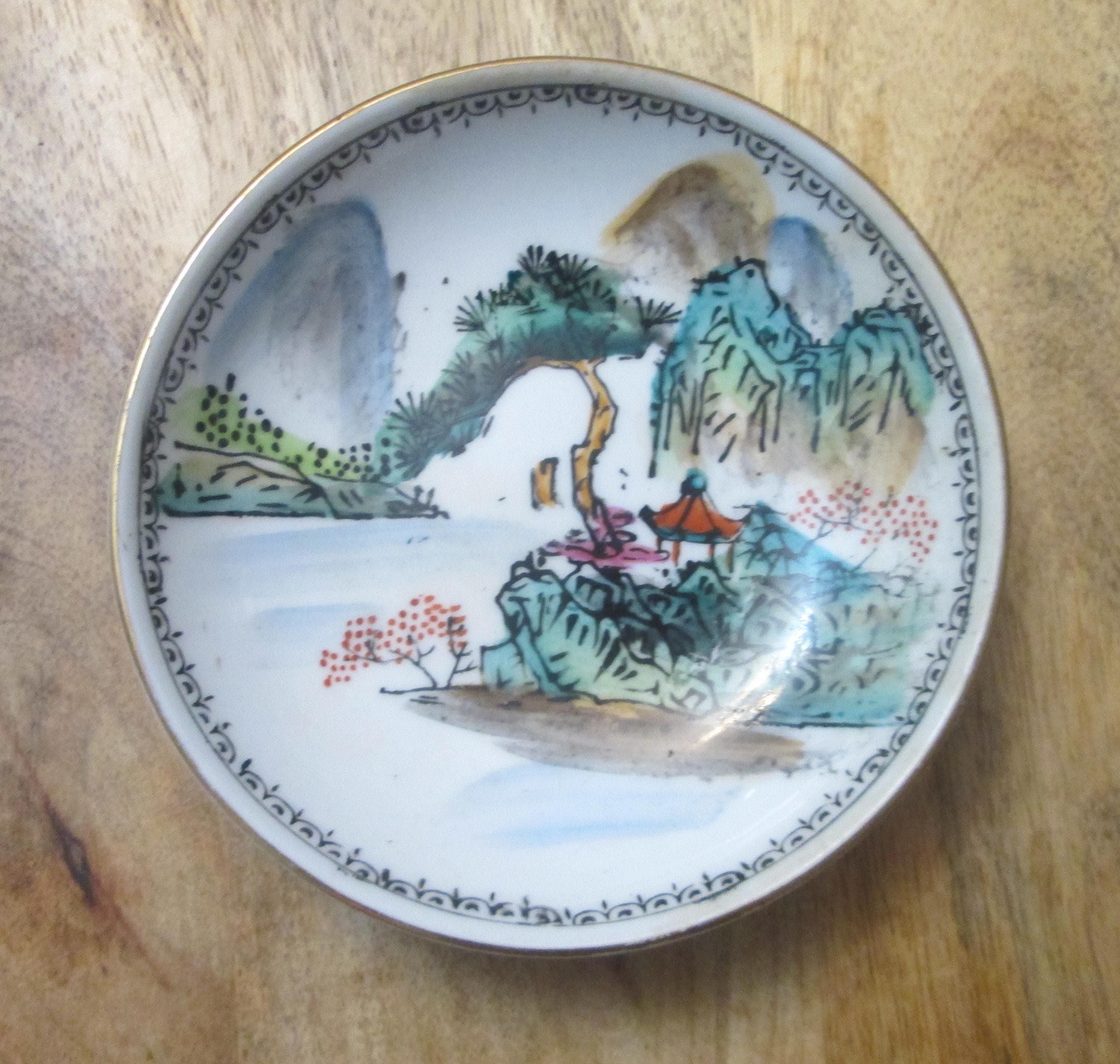 Vintage Chinese Porcelain Enamel Dish