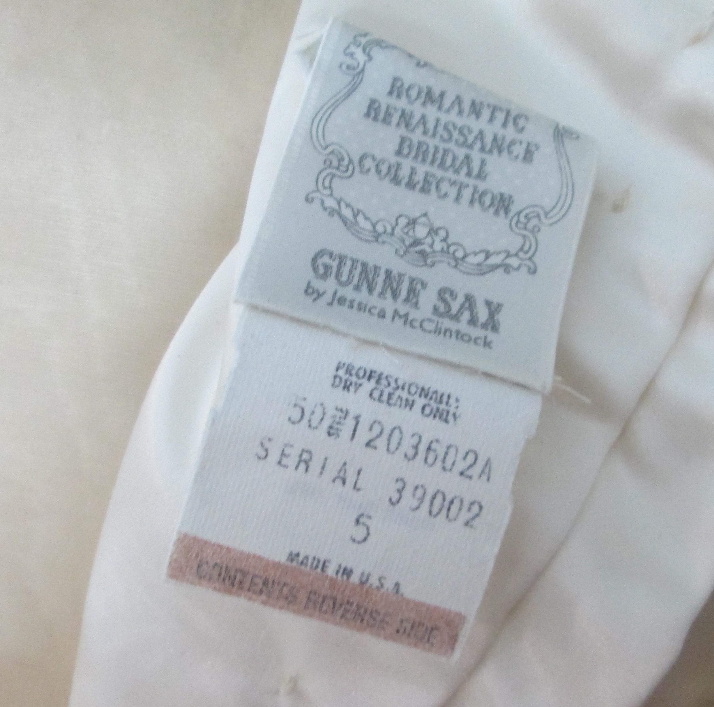Vintage Jessica McClintock Gunne Sax Romantic Renaissance Wedding Gown - Thumbnail 4