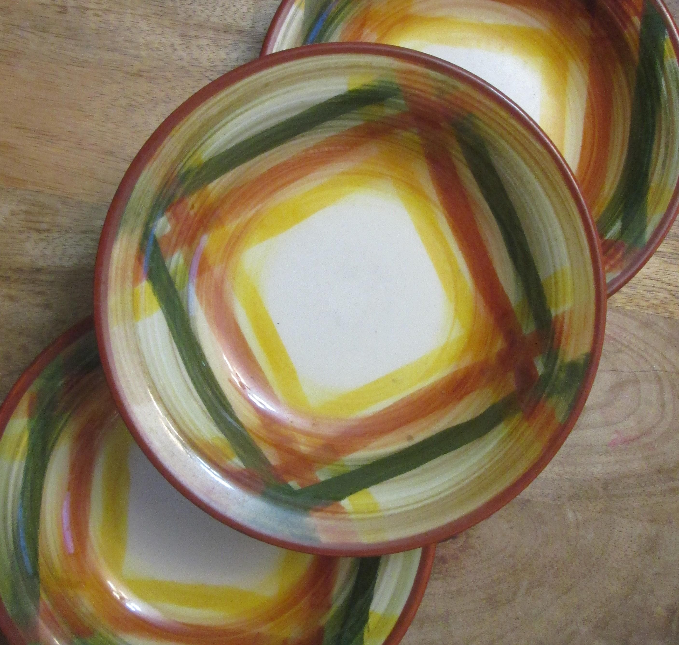 Vintage Vernon Kilns Home Spun Plaid Pattern Side Bowls, Lot of 3
