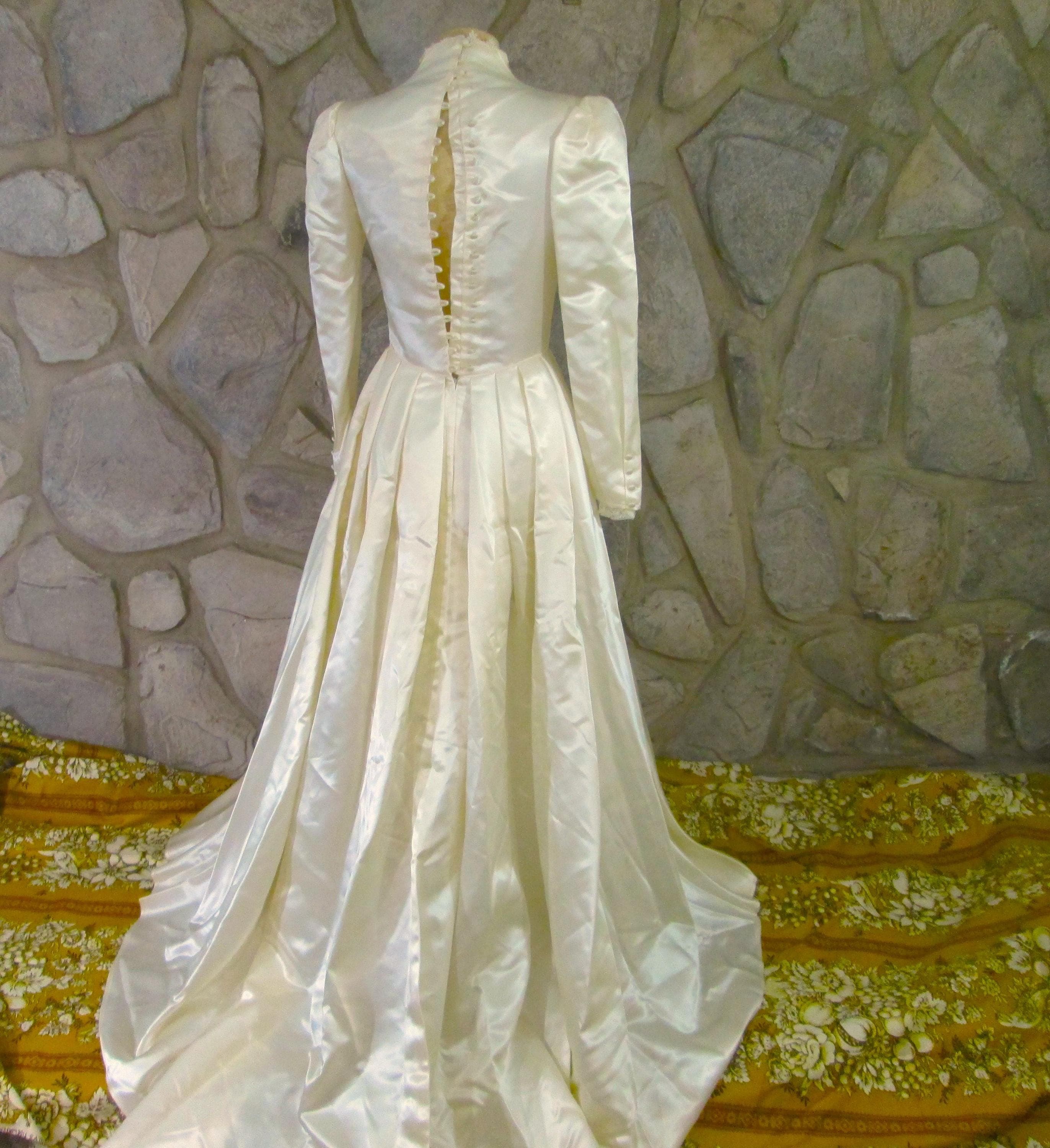 Vintage Jessica McClintock Gunne Sax Romantic Renaissance Wedding Gown - Thumbnail 3