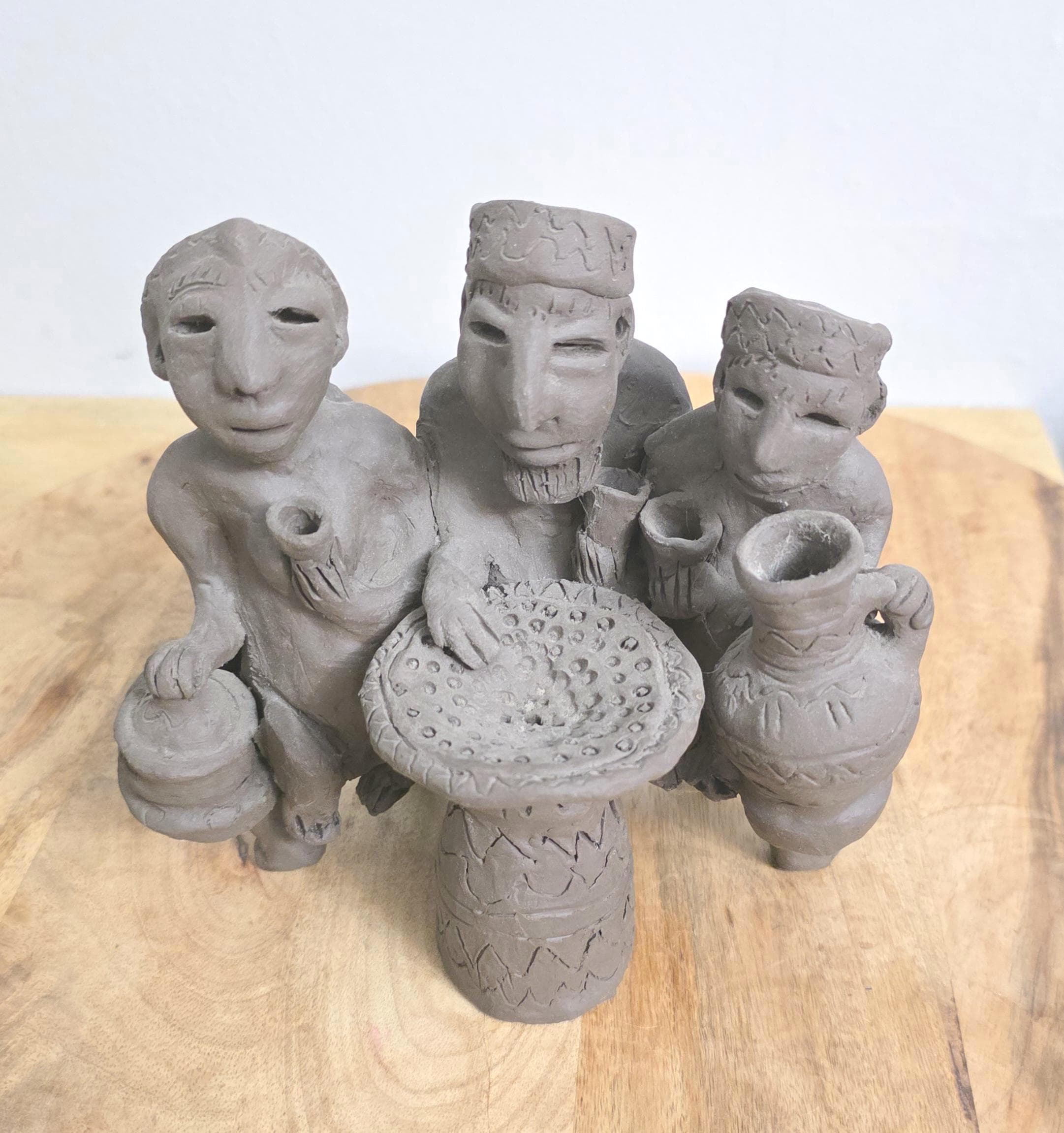 Vintage South American Peruvian Heavy Pottery Figures - Thumbnail 3