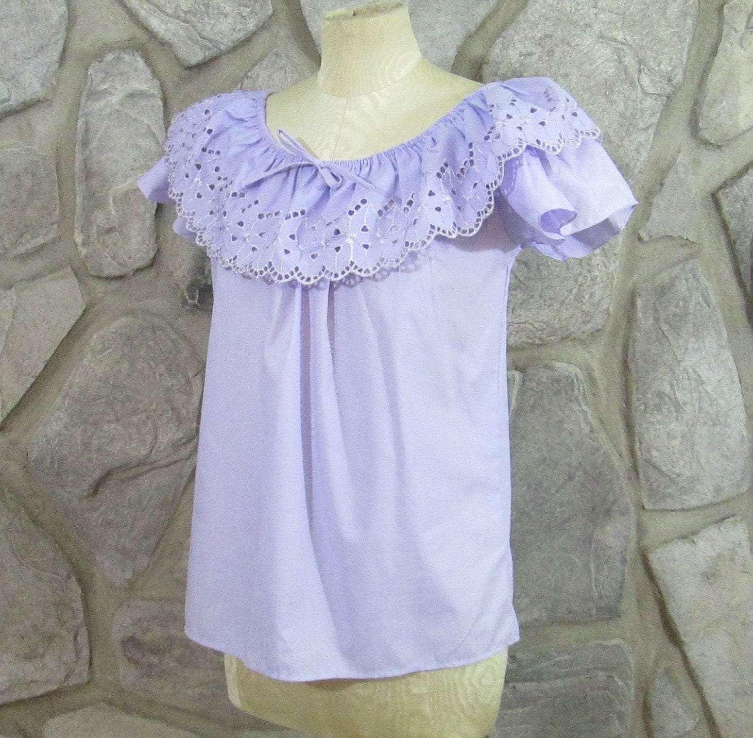 Vintage 70's Eyelet Peasant Blouse