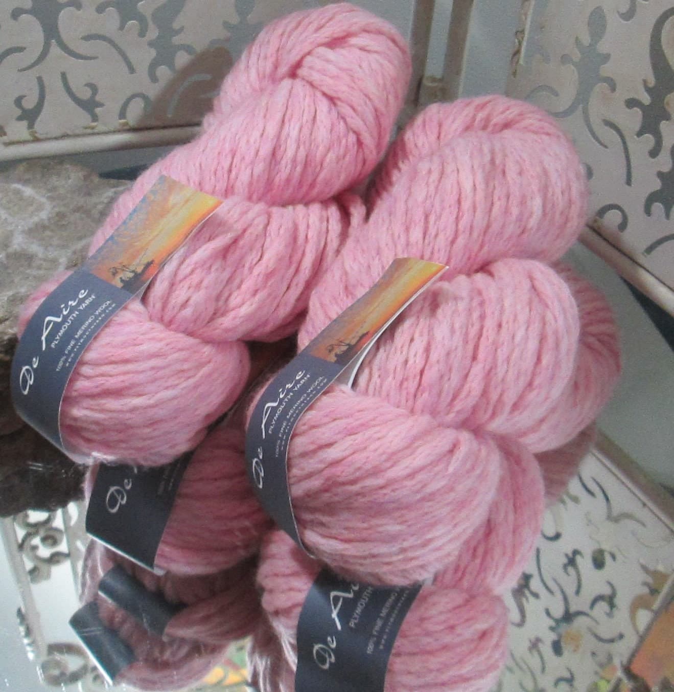 Plymouth De Aire Merino Wool in Southern Belle (Pink), 4 Available