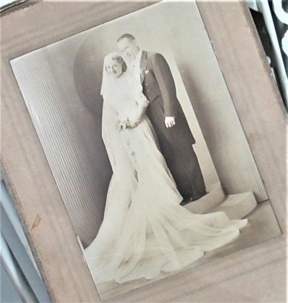 Vintage 1930's Wedding Sepia Print Photo Edward Fox Studio Chicago