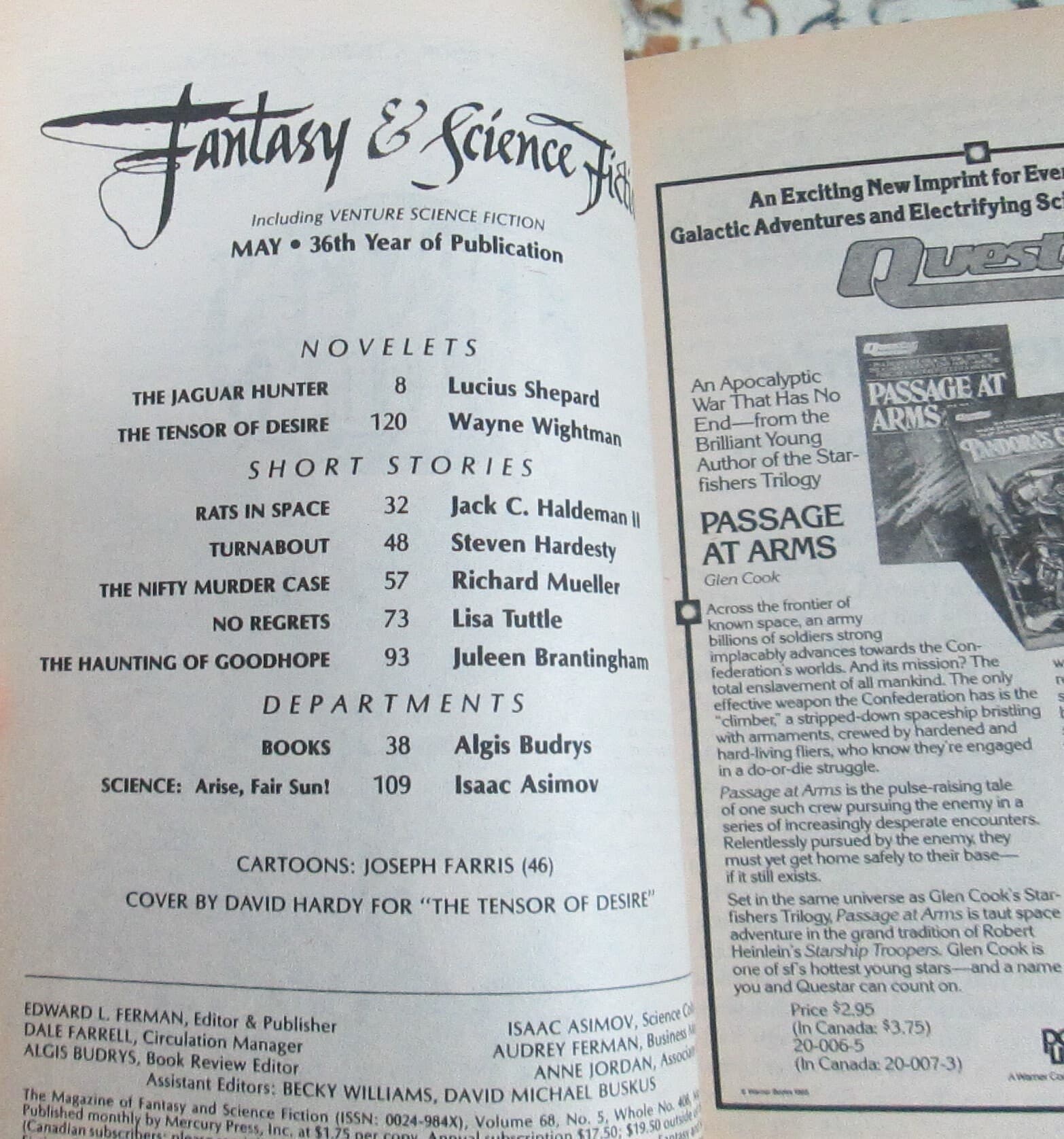 Vintage Issue Fantasy & Science Fiction Magazine May 1985 - Thumbnail 2