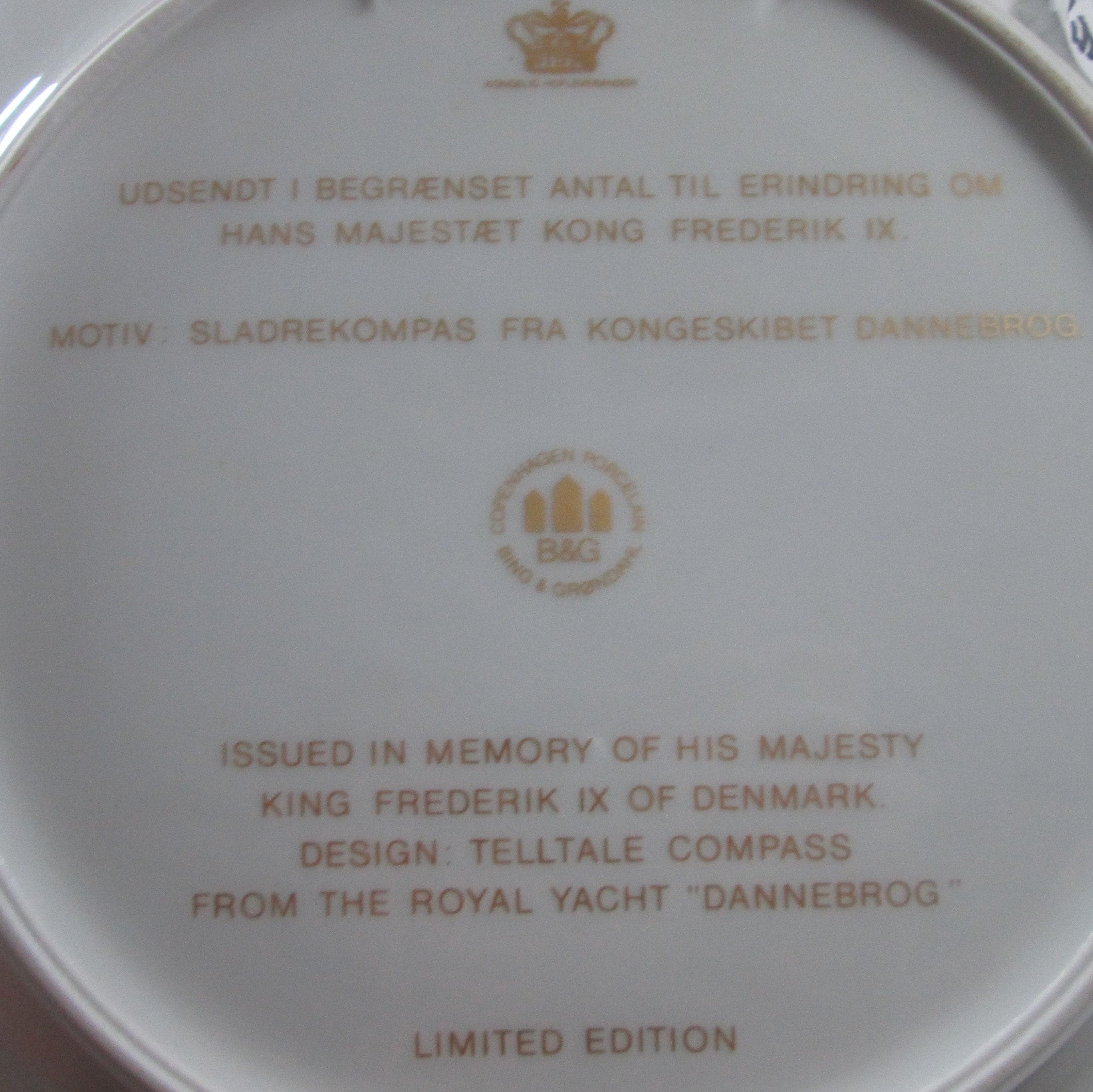 Vintage Bing & Grondahl King Frederik IX Denmark Plate - Thumbnail 2