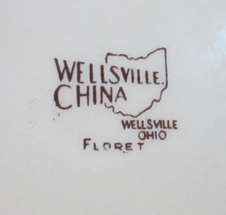 Vintage Wellsville Restaurant Ware Brown Floral Floret Pattern Plates - Thumbnail 4