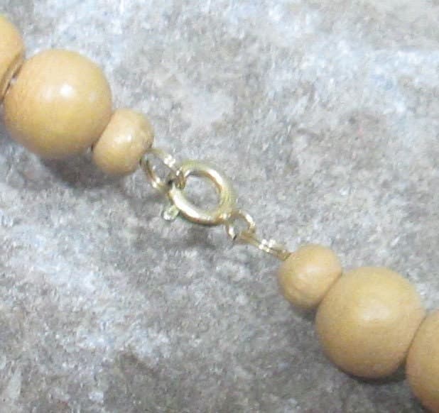 Vintage Wooden Bead Necklace - Thumbnail 2