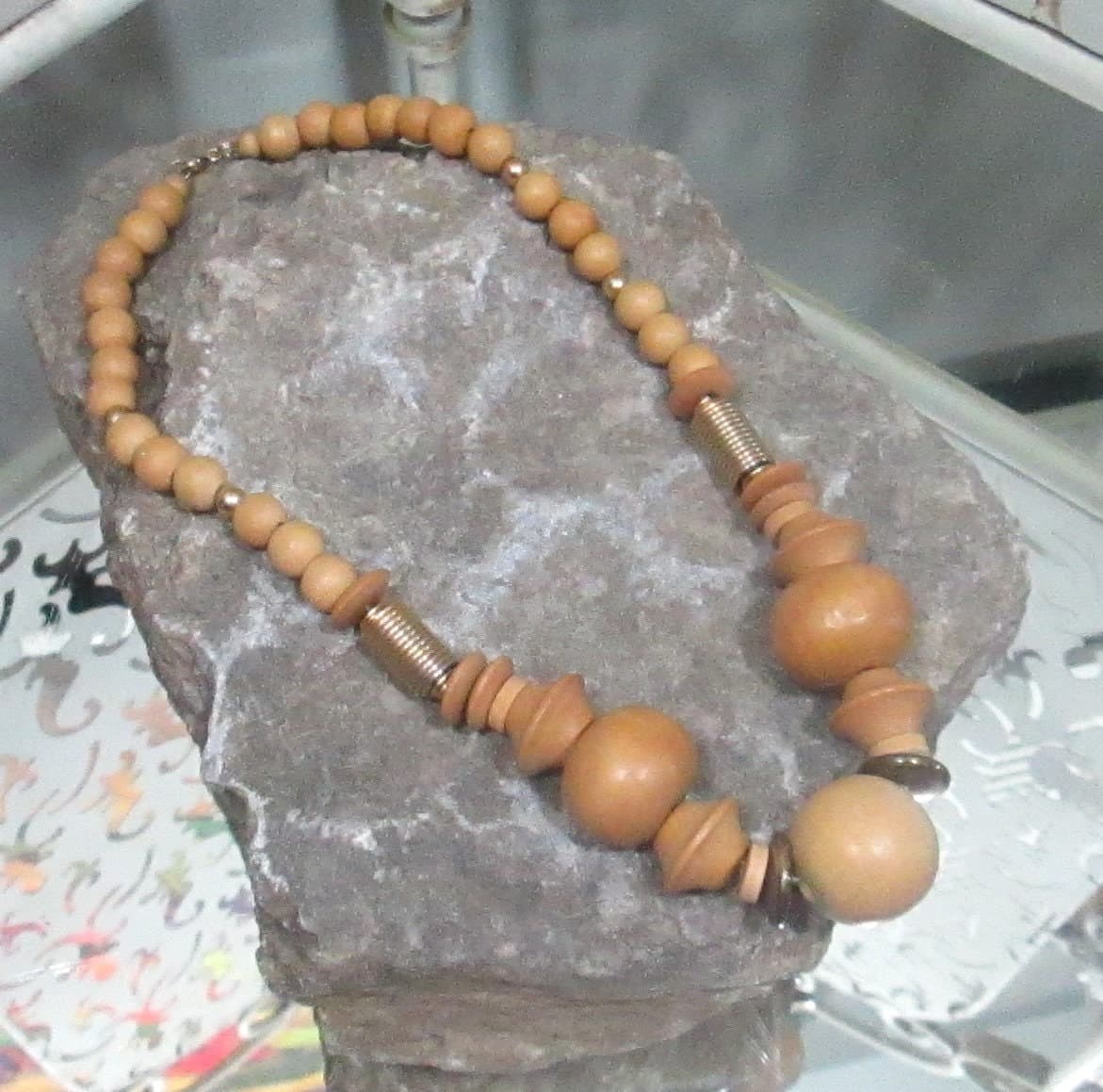 Vintage Wooden Bead Necklace