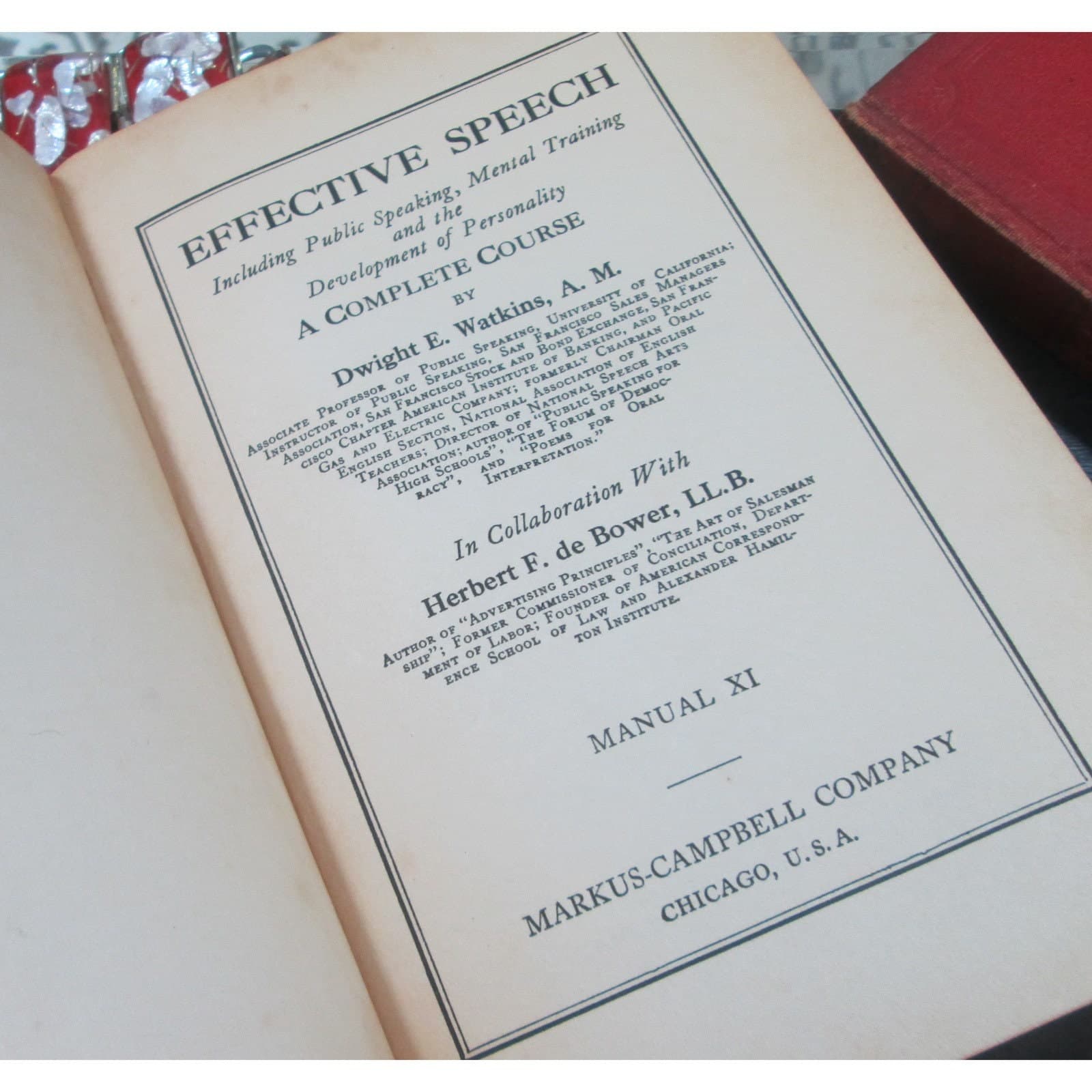 Effective Speech, A Complete Course, by Dwight E Watkins, 1932 - Thumbnail 4