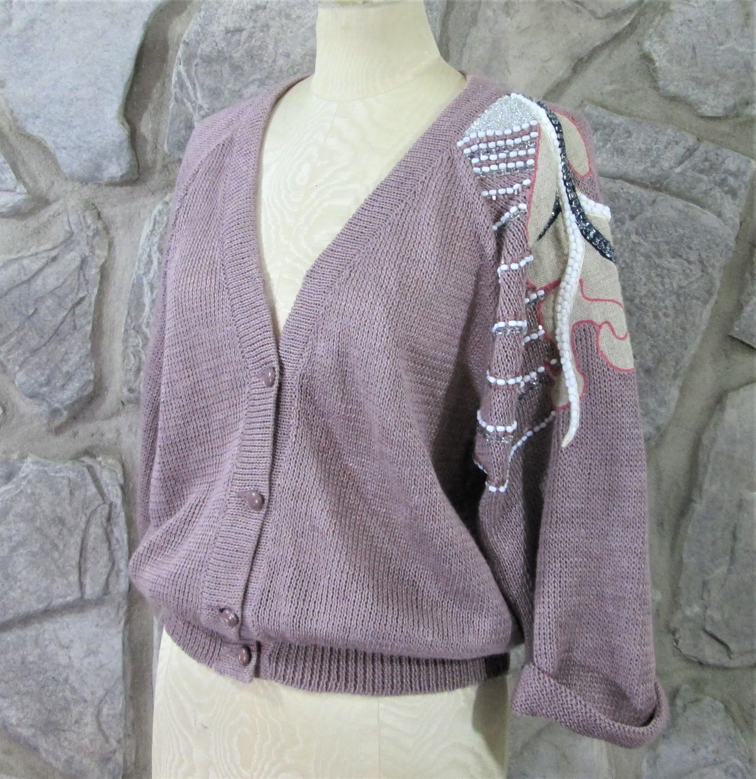 Vintage 1980's Italian Linen Louis Chouret by Taroki Cardigan