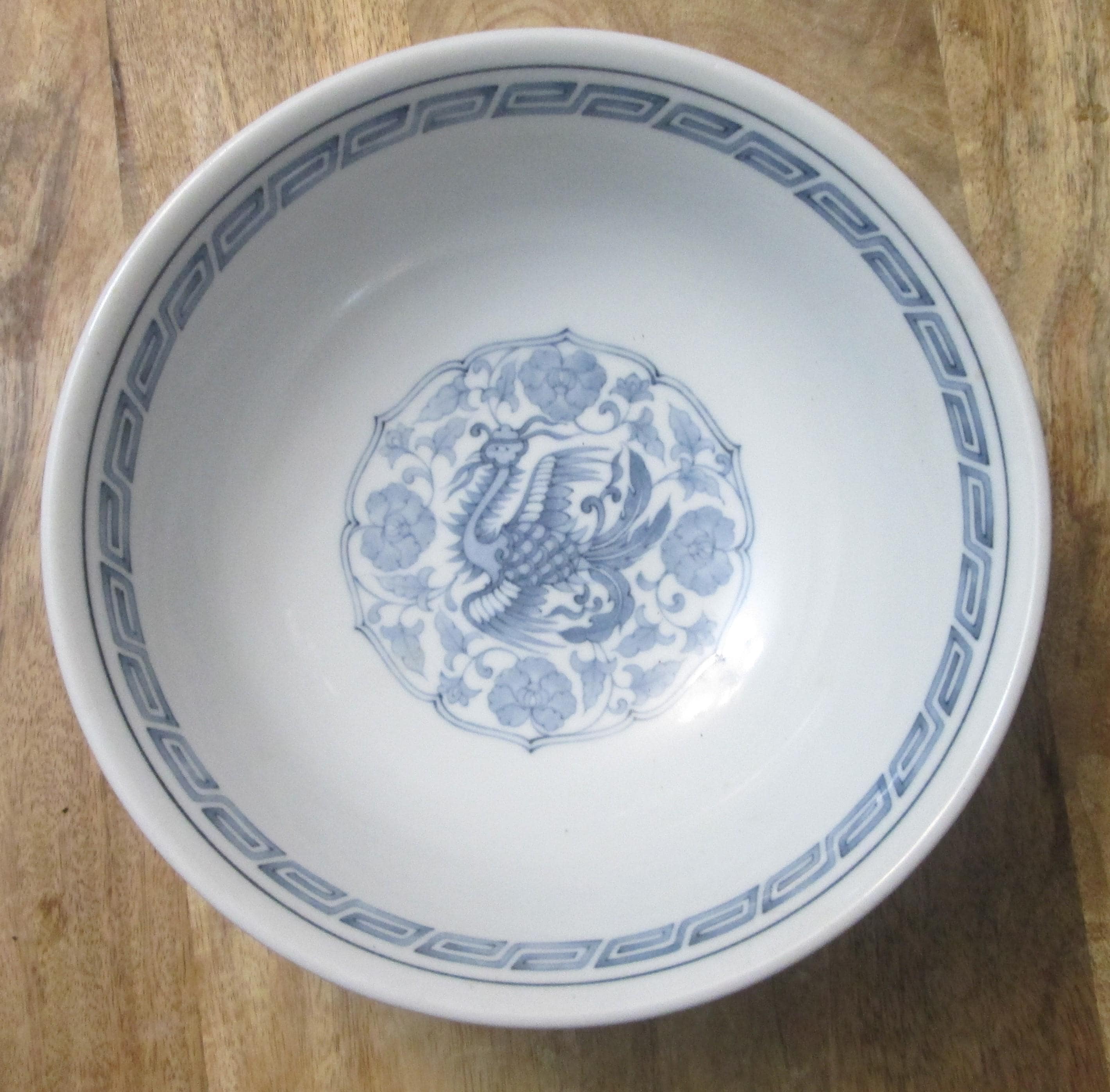 Vintage Chinese Phoenix Blue & White Bowl