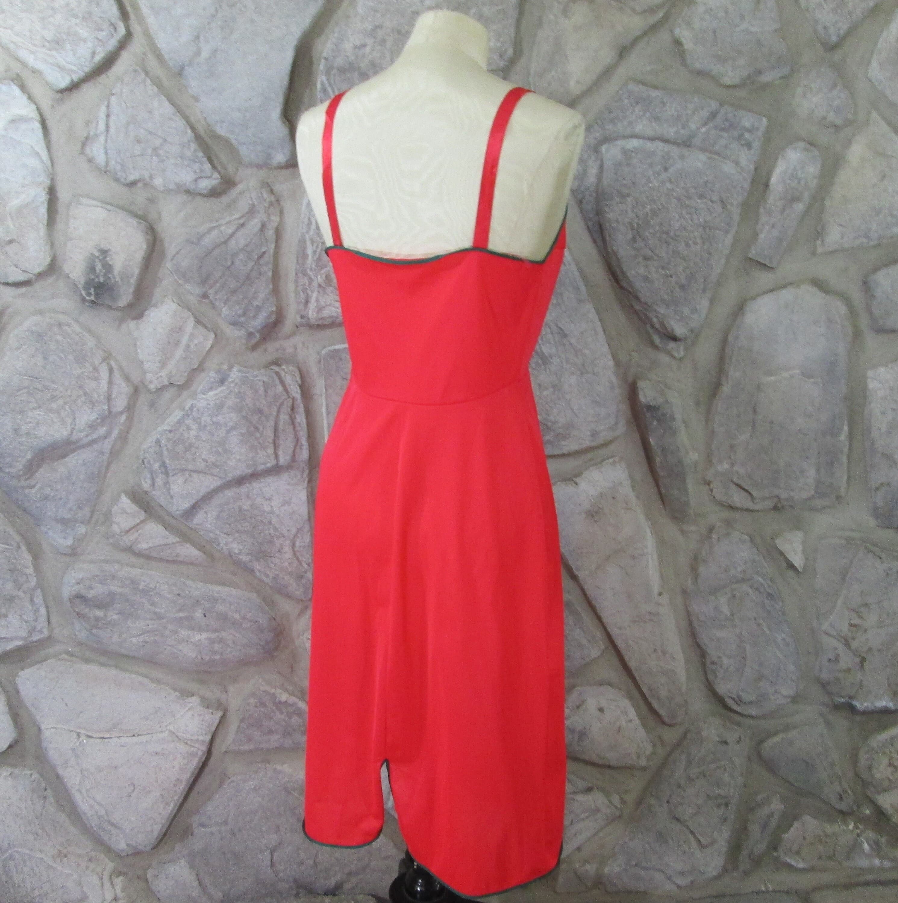 Vintage 1950's Rogers Red & Green Slip - Thumbnail 4