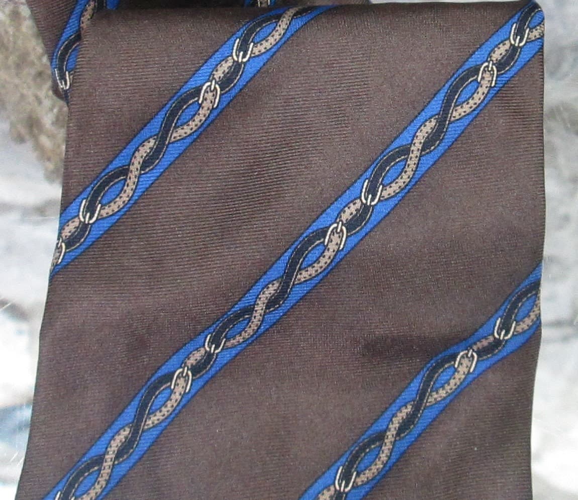 Vintage Brown Silk Guy Laroche Tie - Thumbnail 2