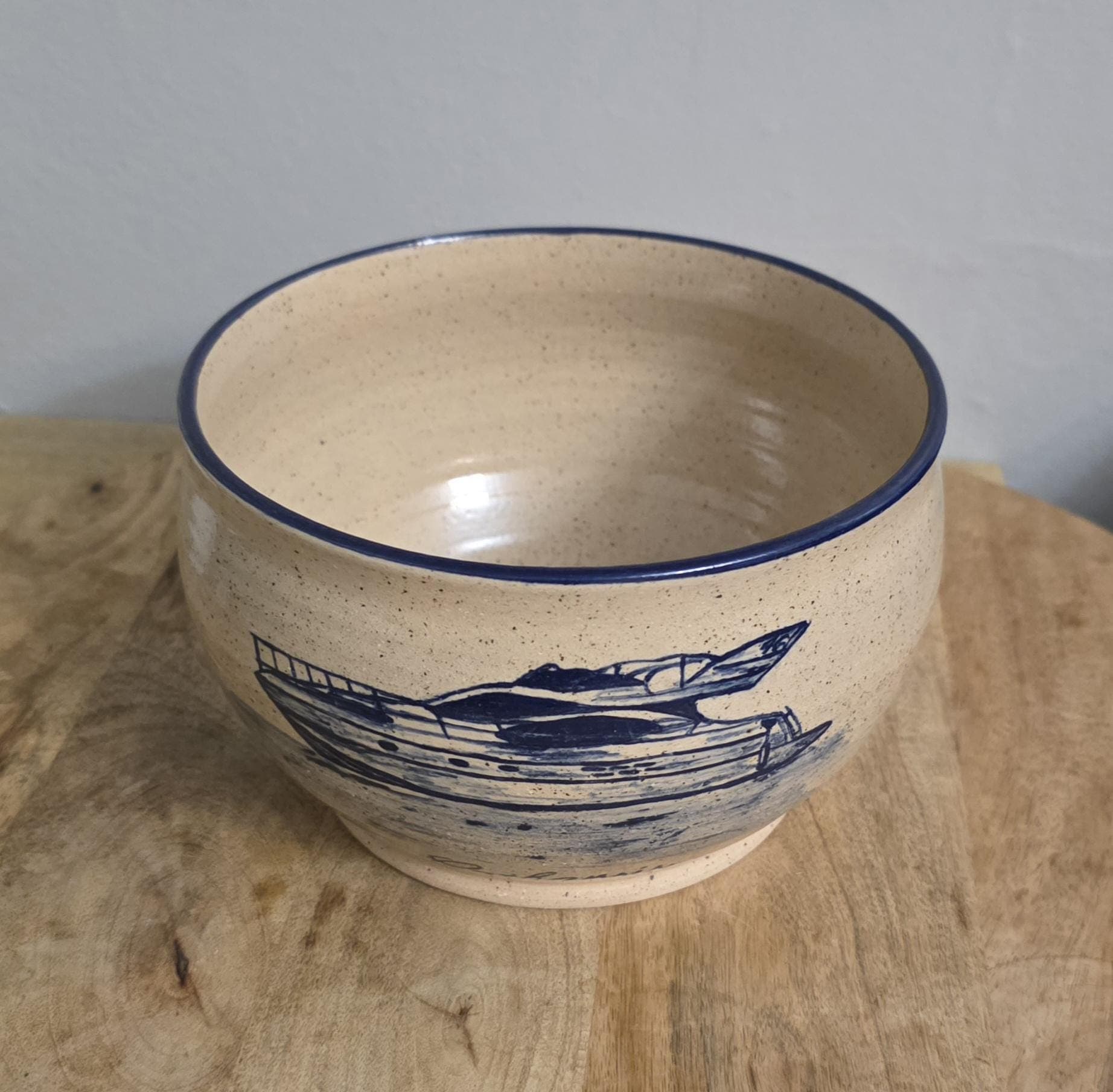 Vintage Boat Design "Catharsis" Pottery Bowl and Steins - Thumbnail 3