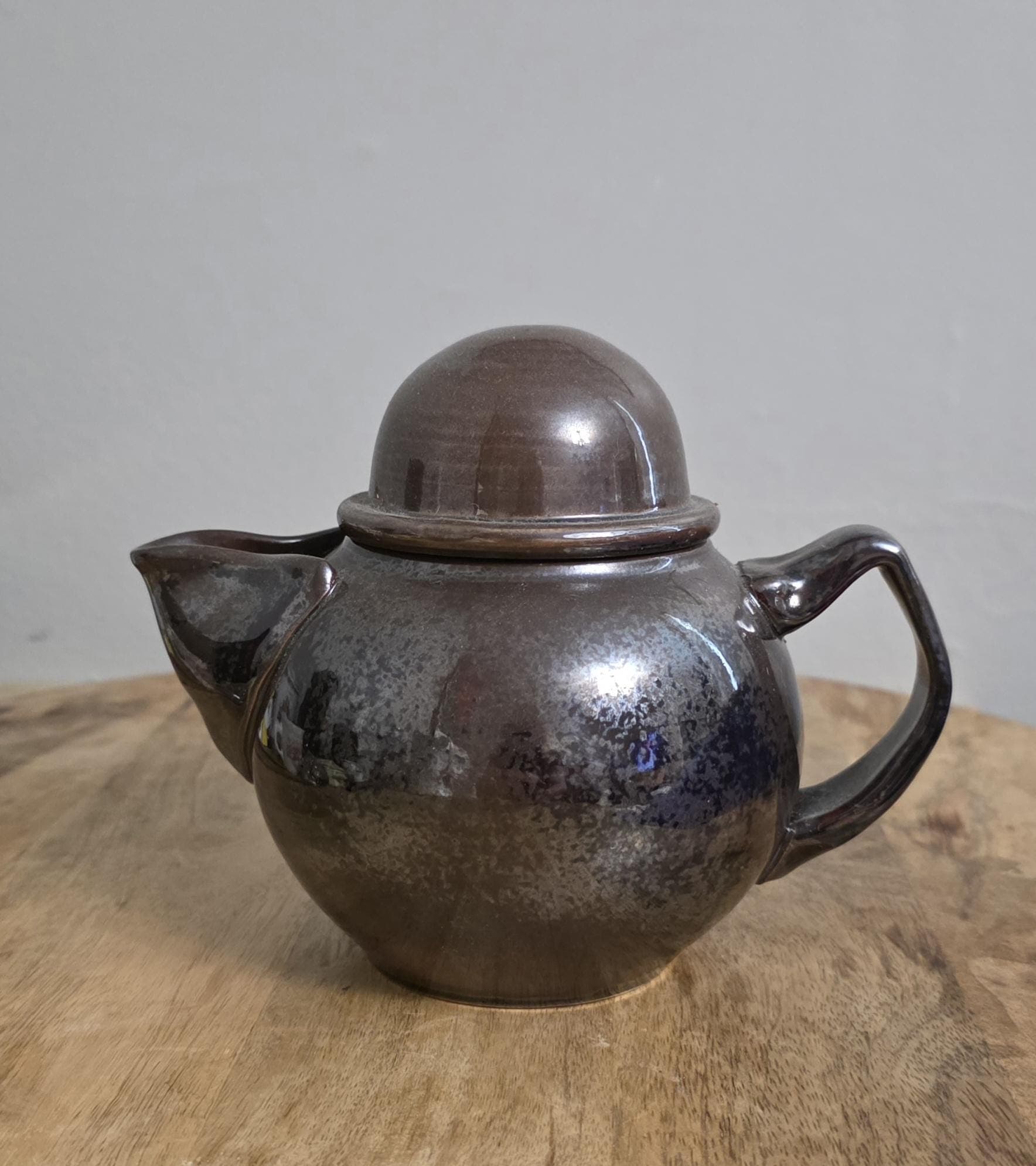 Vintage Brown Glaze Arts & Crafts Teapot