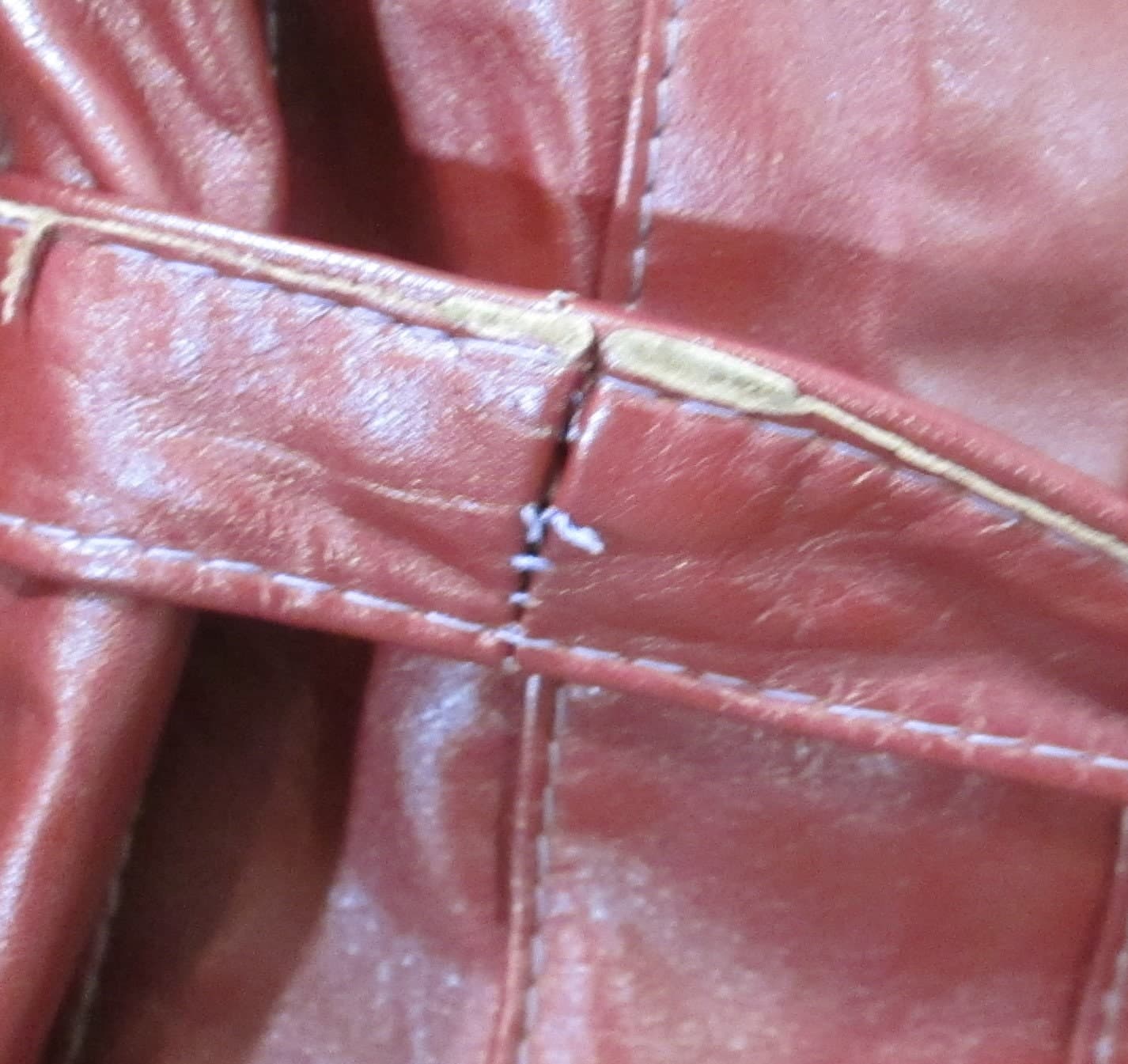 Vintage 1970's Brown Leather Short Trench Coat - Thumbnail 3