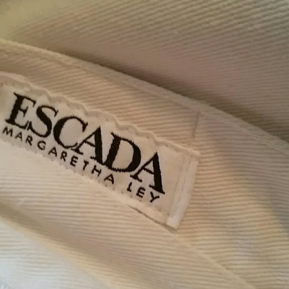 Vintage Escada White Denim Embroidered Jeans - Thumbnail 9