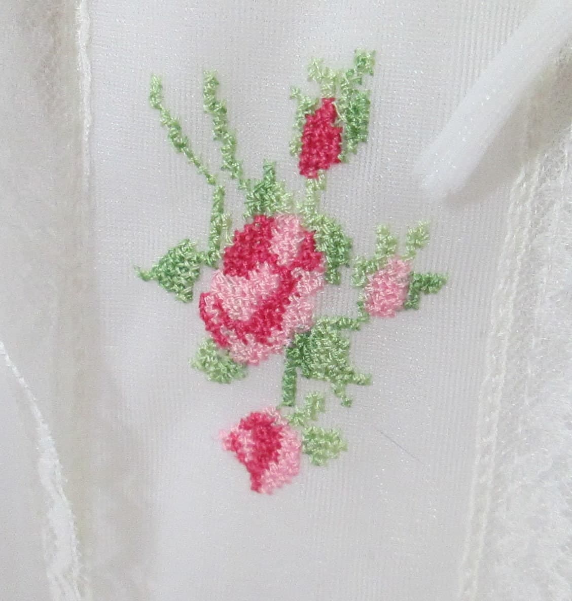 Vintage Miss Elaine White Sheer Nightgown Negligee - Thumbnail 5
