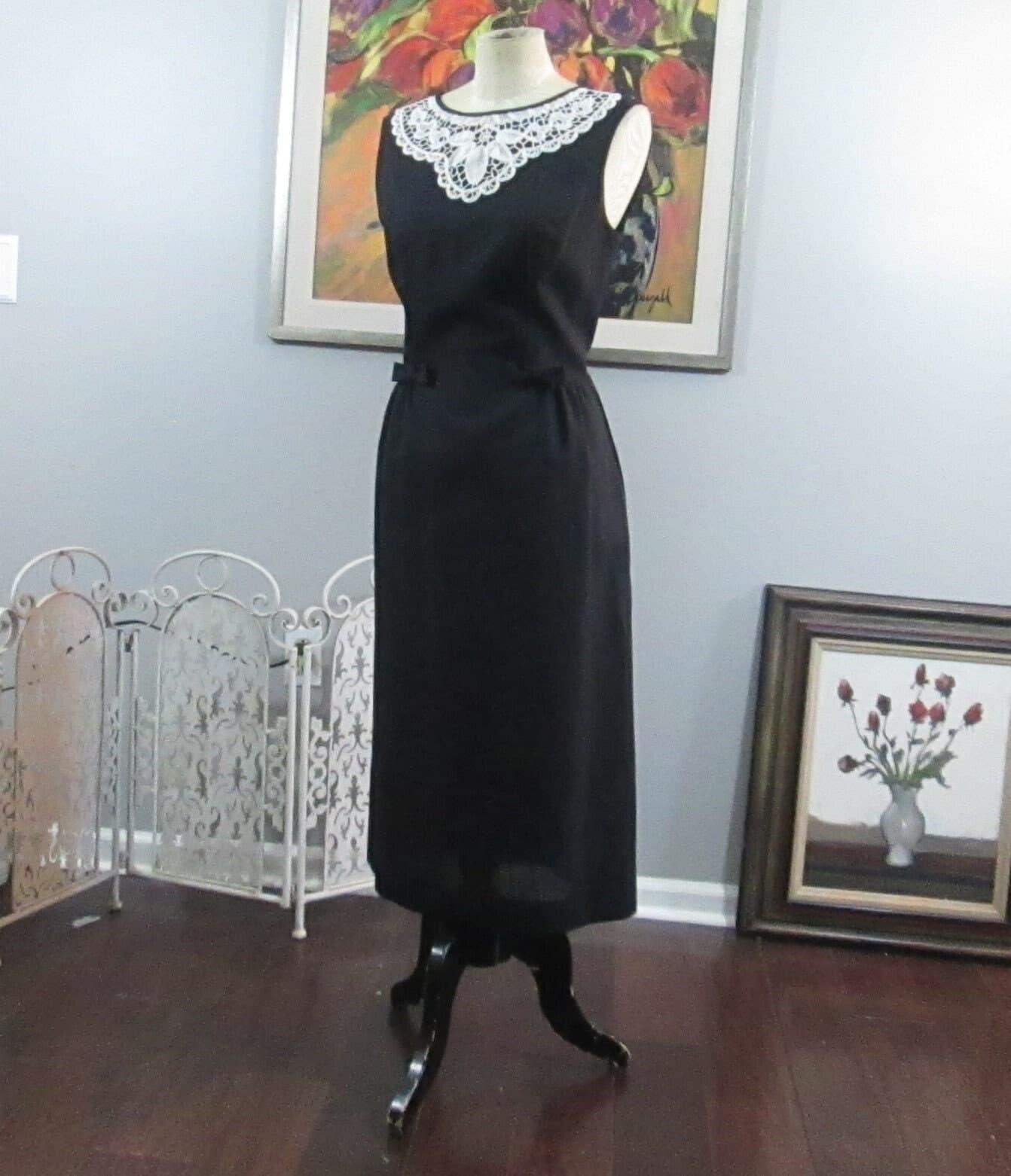 Vintage 1960's R & K Originals Black Dress