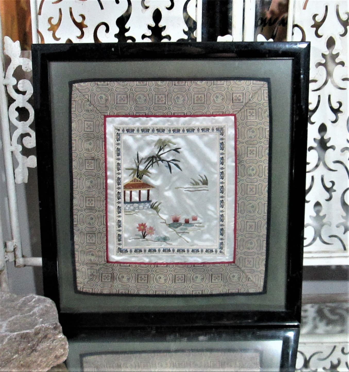 Vintage Framed Chinese Embroidered Silk