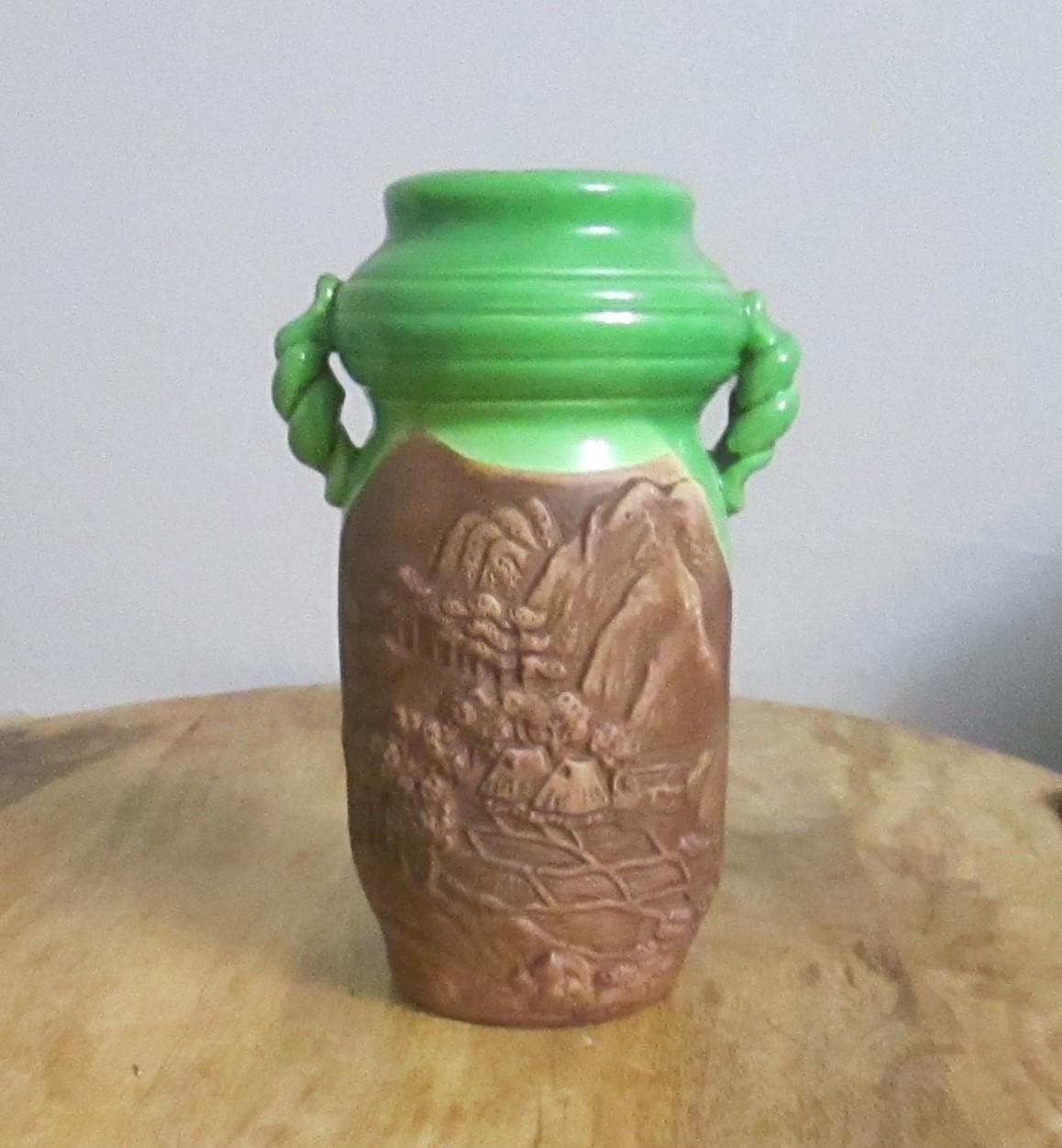 Vintage Japanese Porcelain Vase with Scene