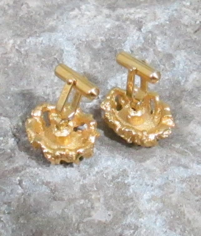 Vintage 1960's Destino Tiger's Eye Cuff Links - Thumbnail 2