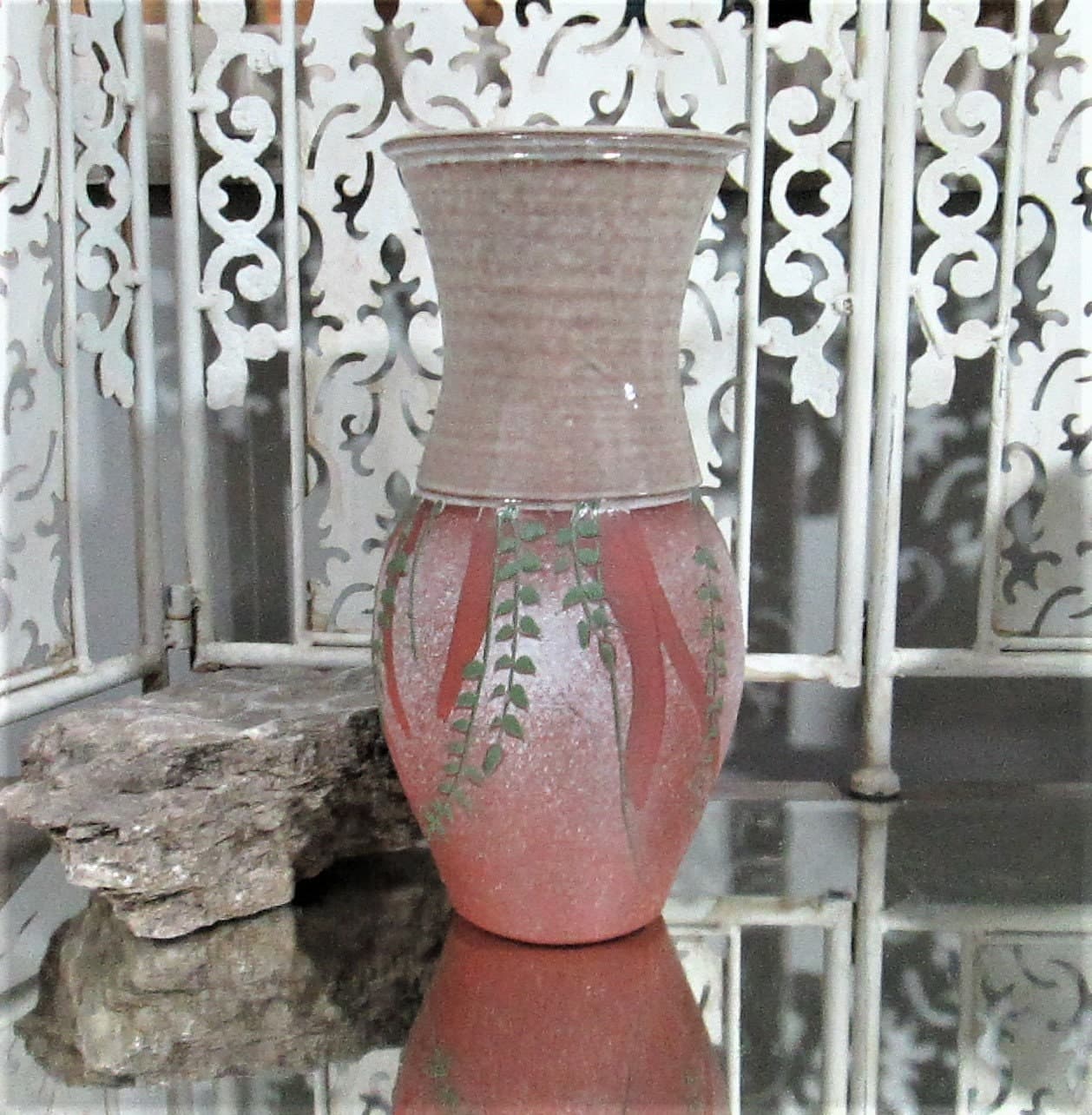 Vintage Handmade Pottery Vine Vase