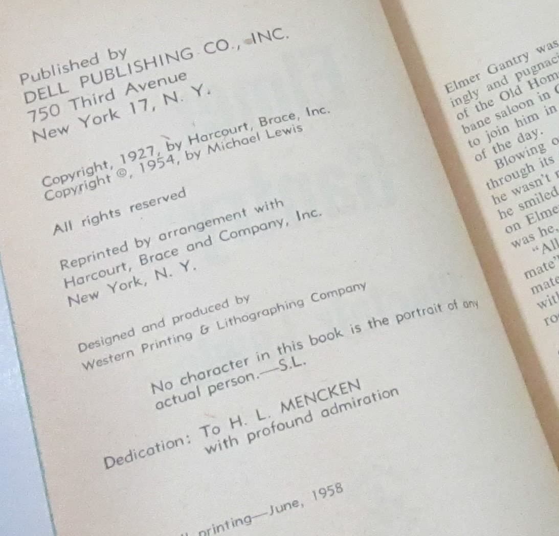 Elmer Gantry by Sinclair Lewis, 1954 Edition Paperback - Thumbnail 3