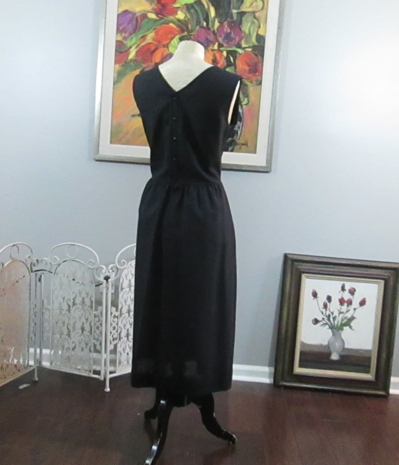 Vintage 1960's R & K Originals Black Dress - Thumbnail 2