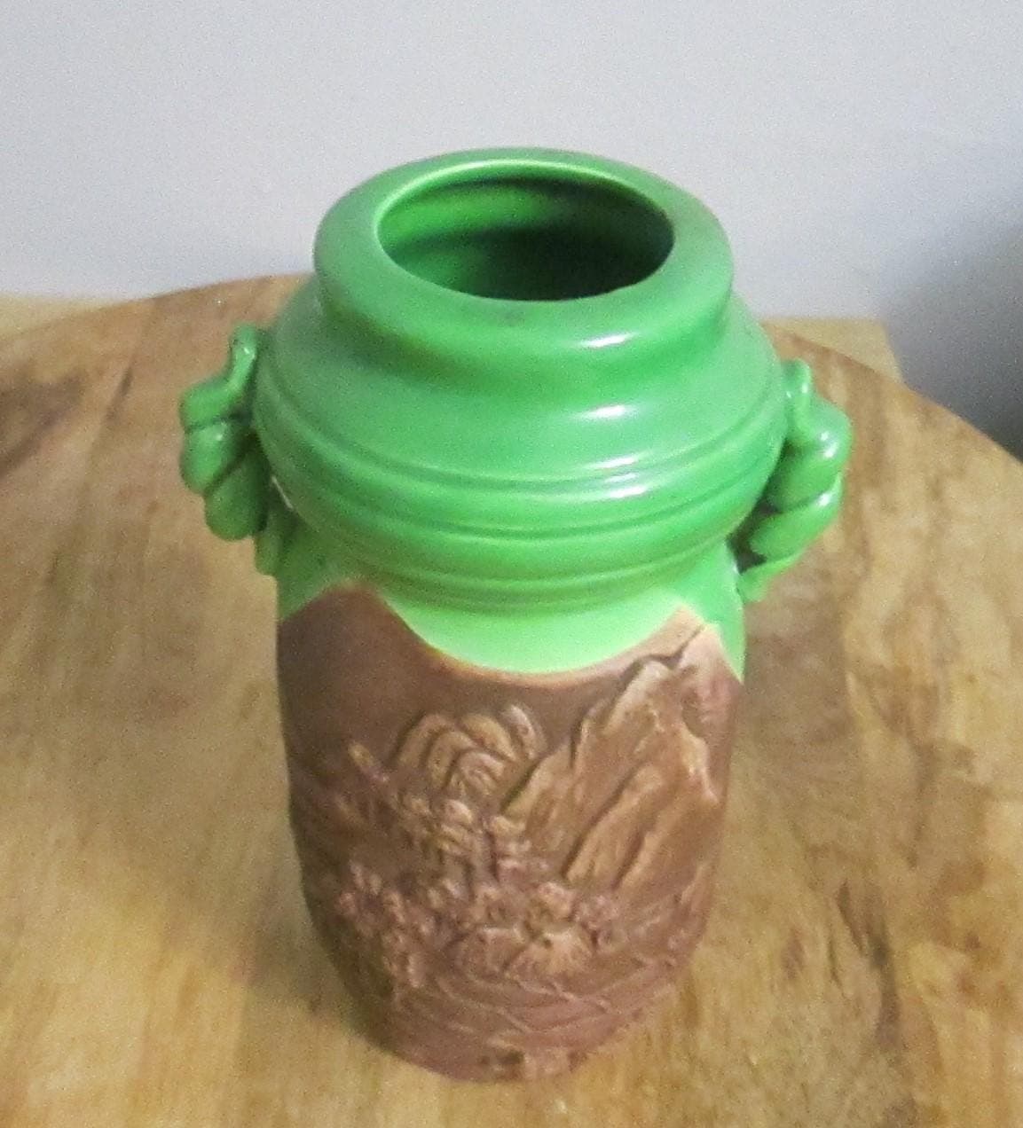Vintage Japanese Porcelain Vase with Scene - Thumbnail 2