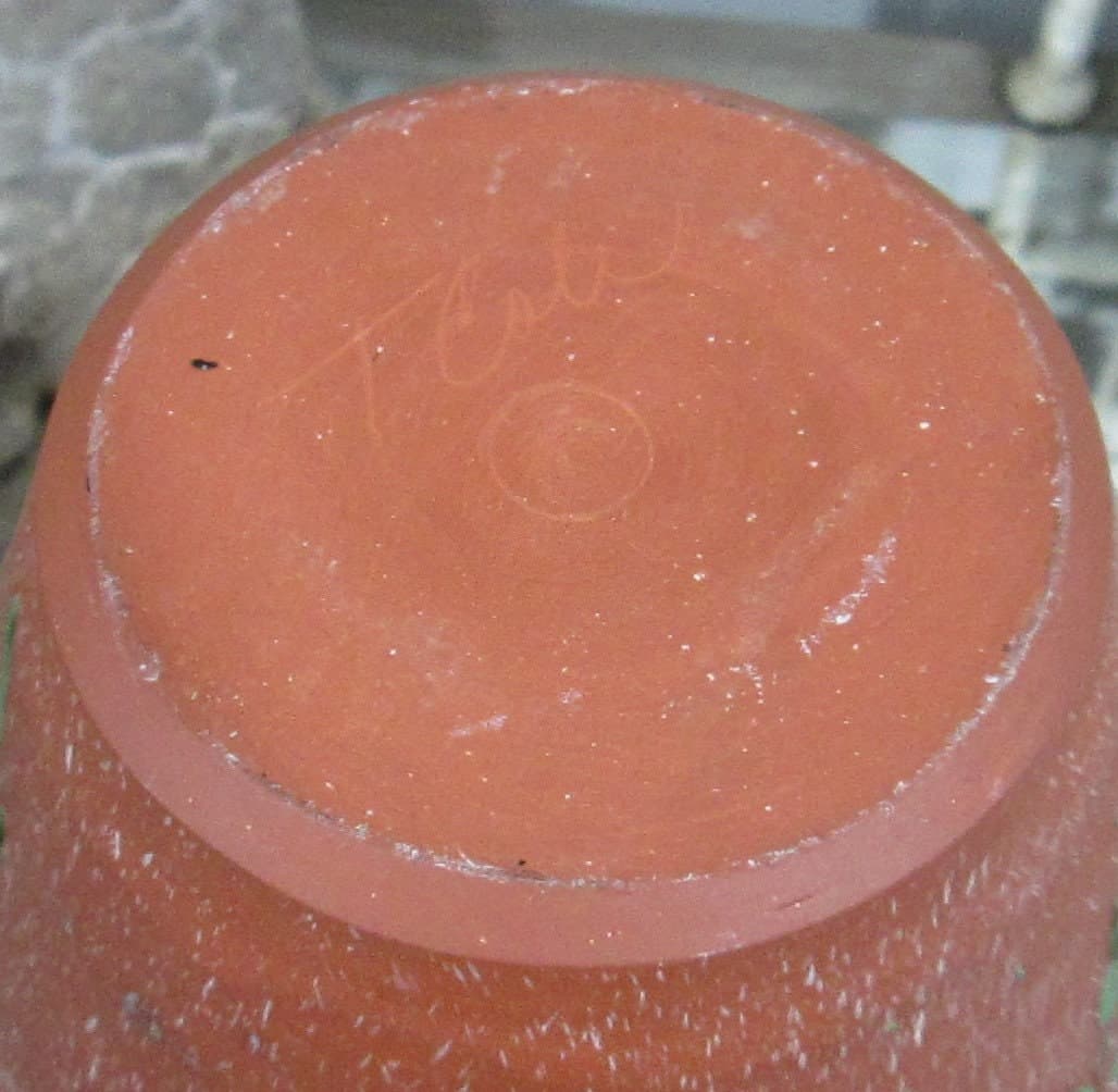 Vintage Handmade Pottery Vine Vase - Thumbnail 3