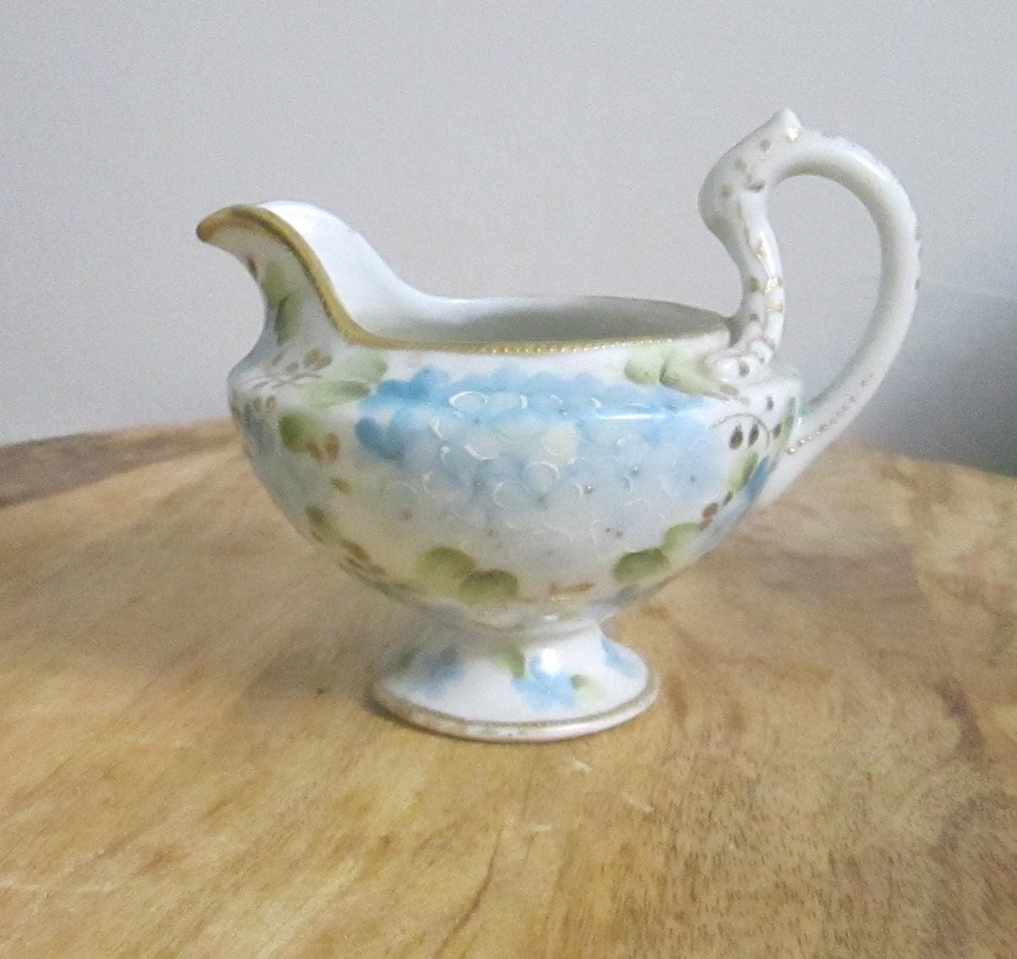 Antique Bavarian Hydrangea Hand Decorated Creamer