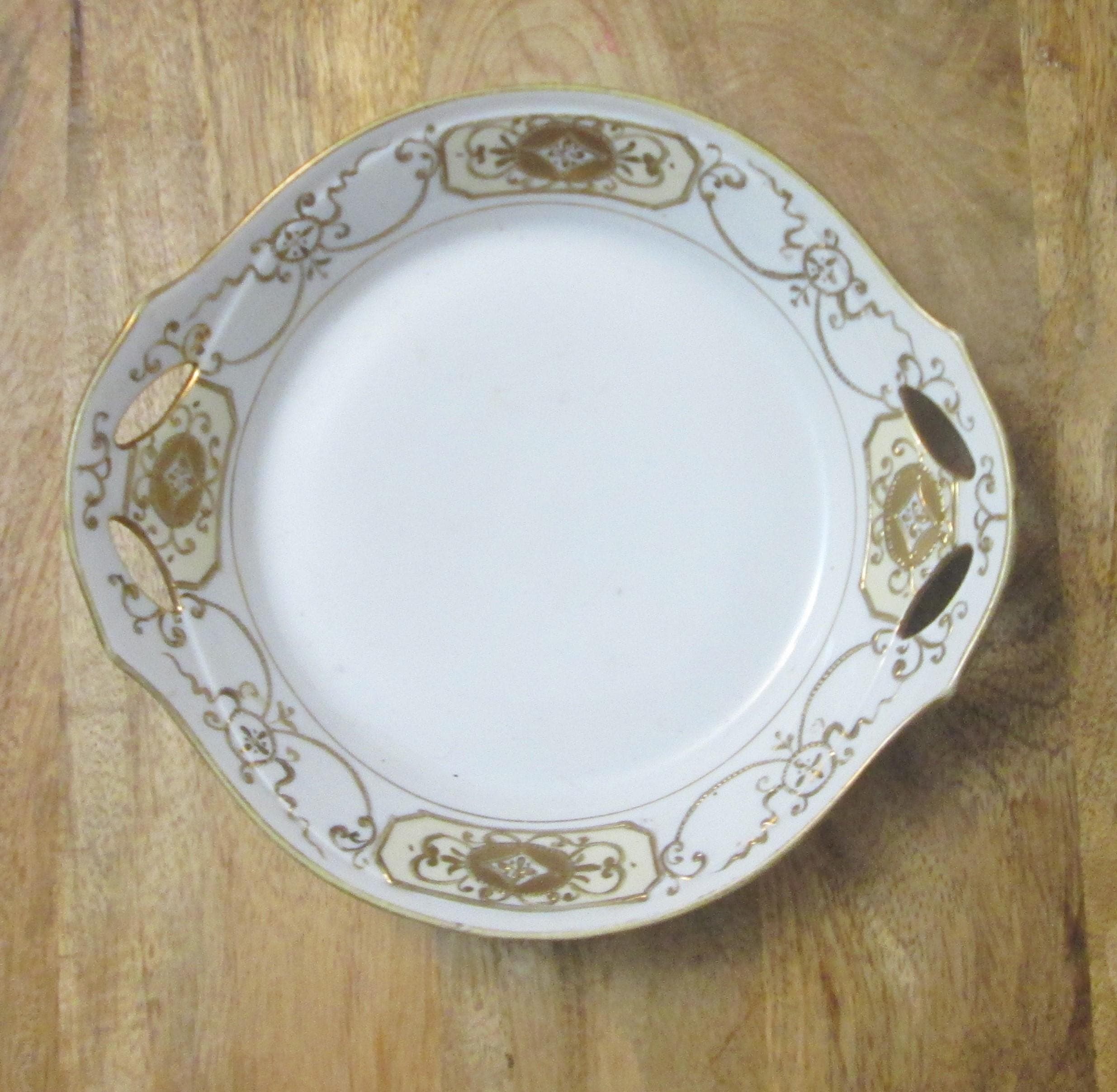 Vintage Nippon White and Gold Dish