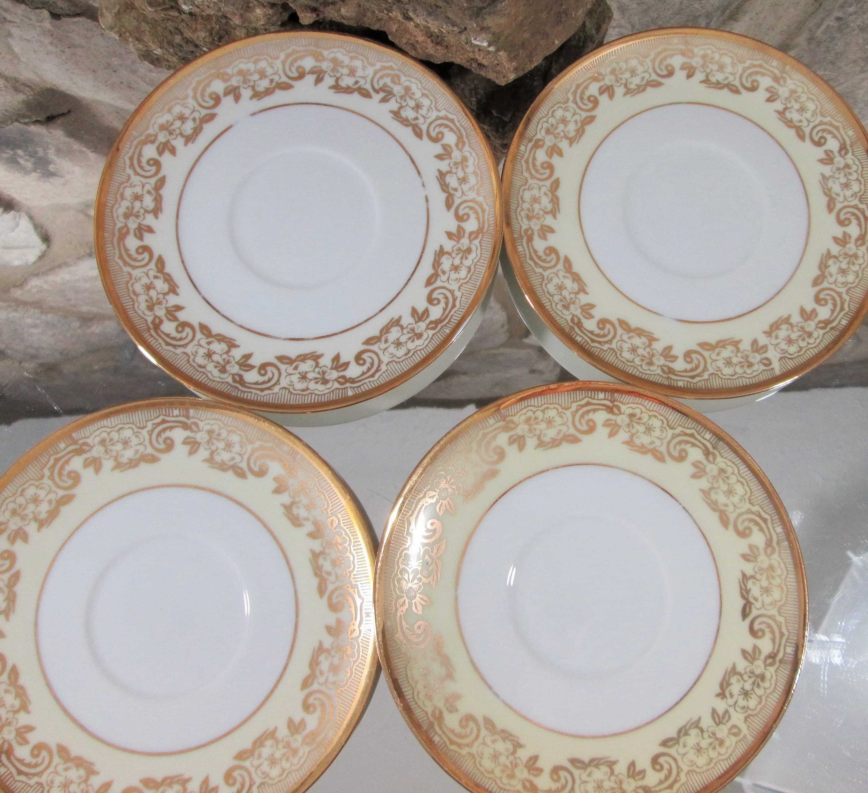 Vintage Royal Crown 22K Gold Trim Cup and Saucer, 8 Available - Thumbnail 3