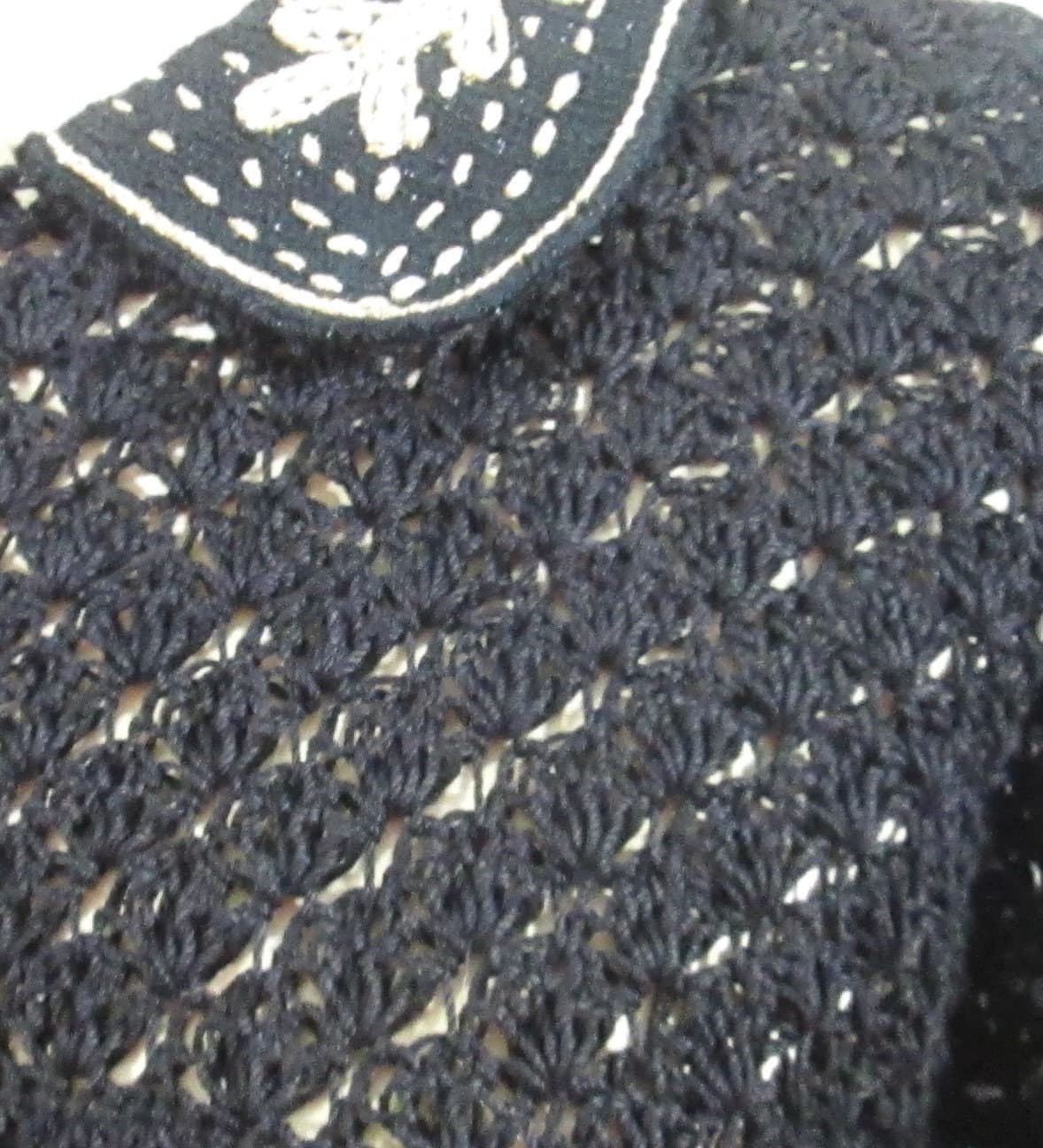 Handmade 1930's Style Black Crocheted Evening Dress - Thumbnail 4